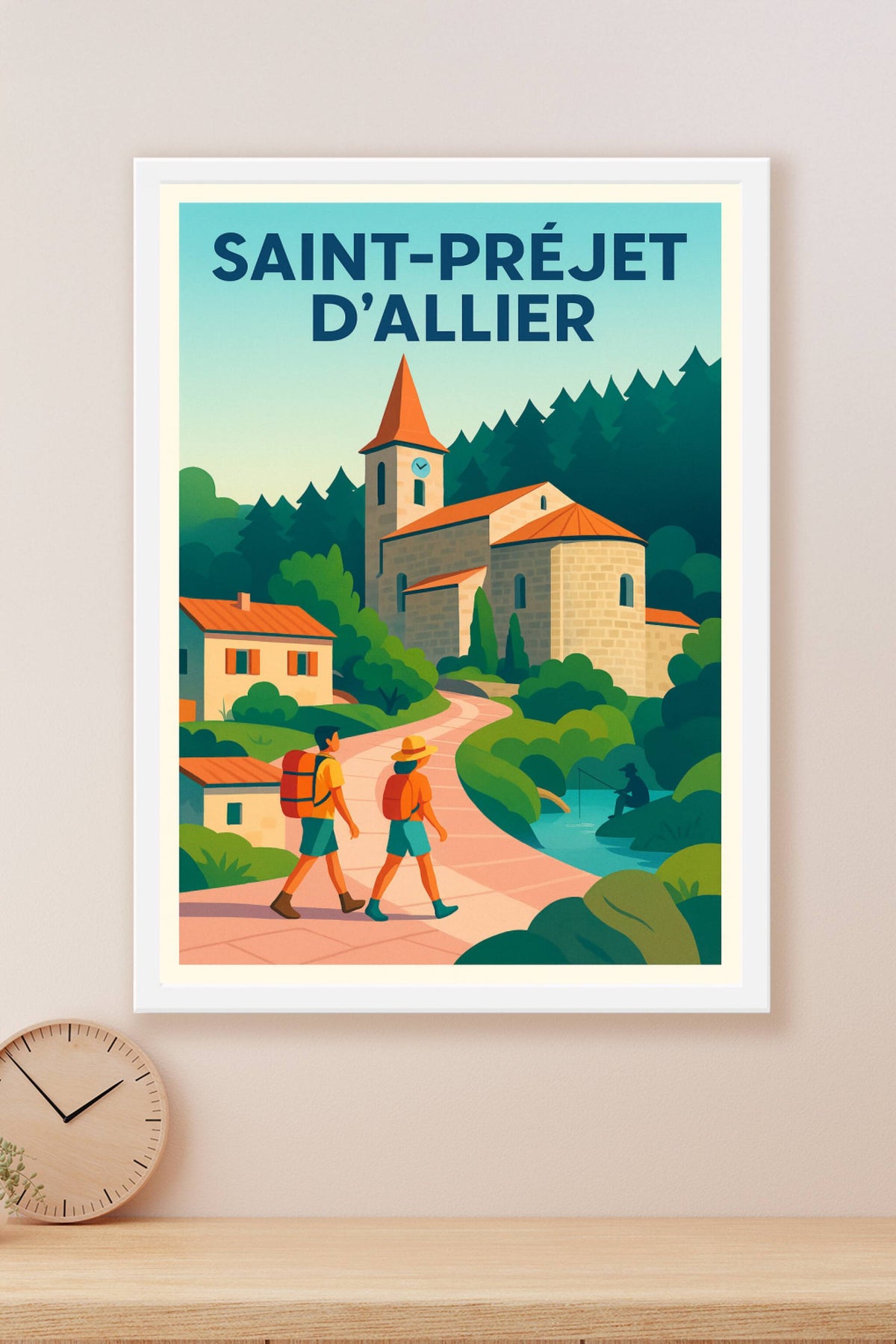 Affiche Saint-Préjet d'Allier — Évasion et nature authentique · poster d'art de Saint-Préjet d'Allier