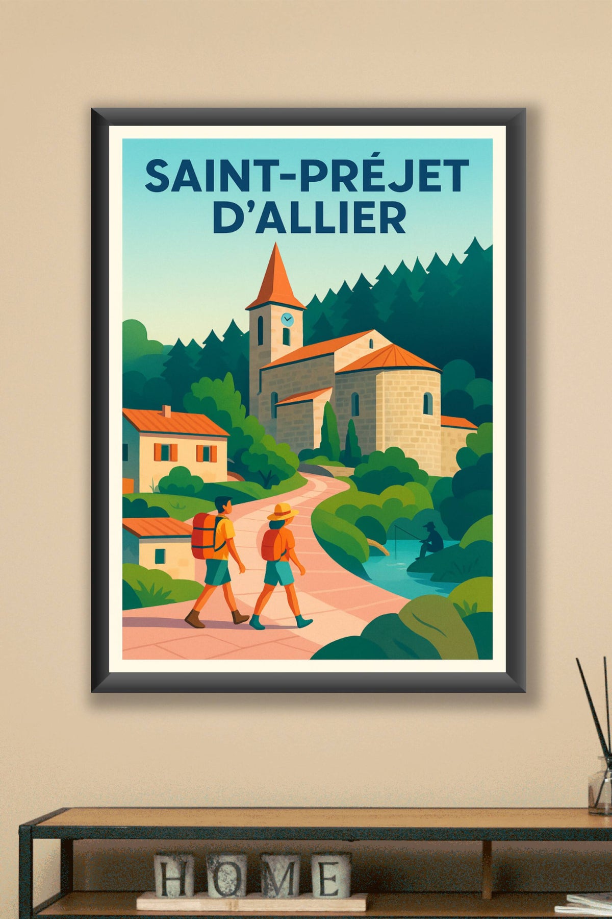 Affiche Saint-Préjet d'Allier — Évasion et nature authentique · poster d'art de Saint-Préjet d'Allier