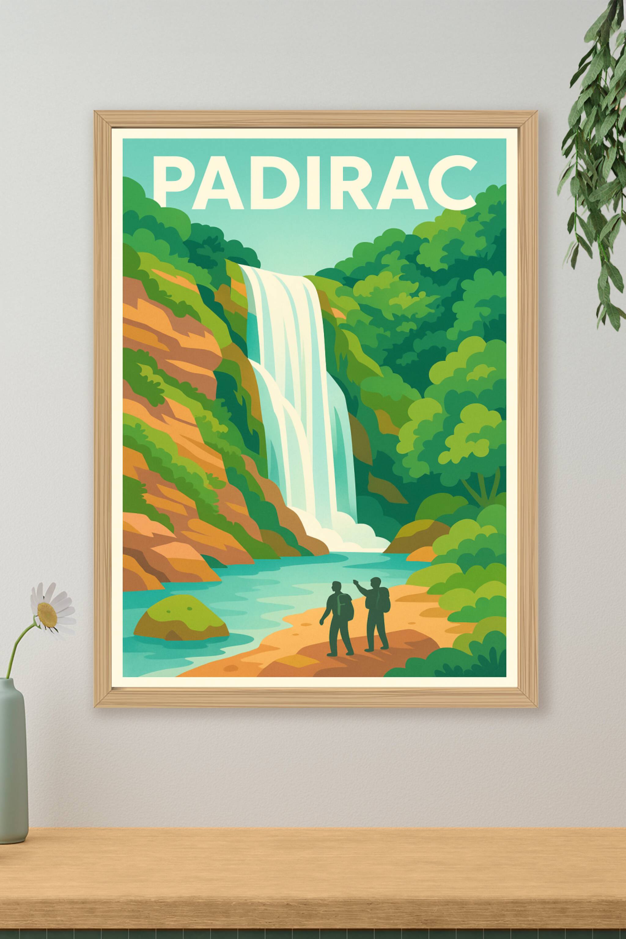 Affiche de Padirac - L'appel de la nature et de la cascade