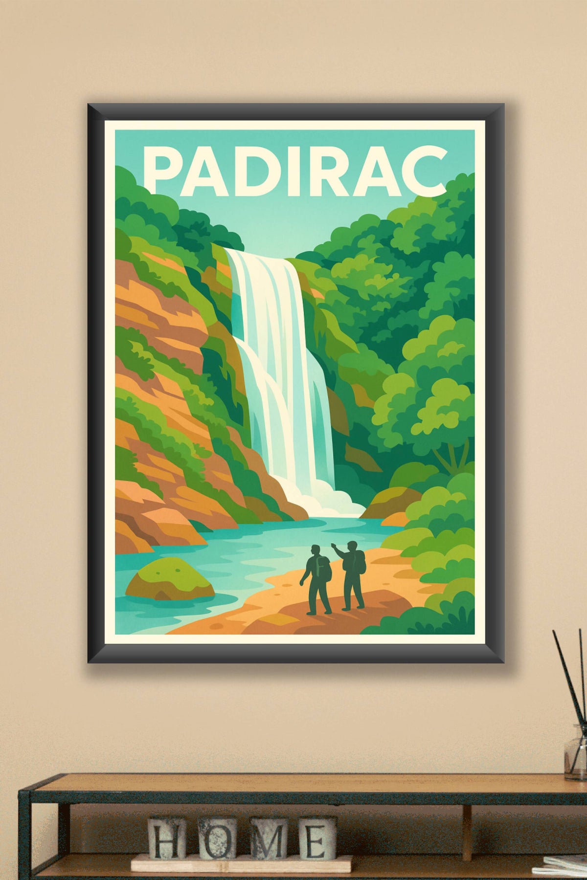 Affiche Padirac — L'appel de la nature et de la cascade · poster d'art de Padirac