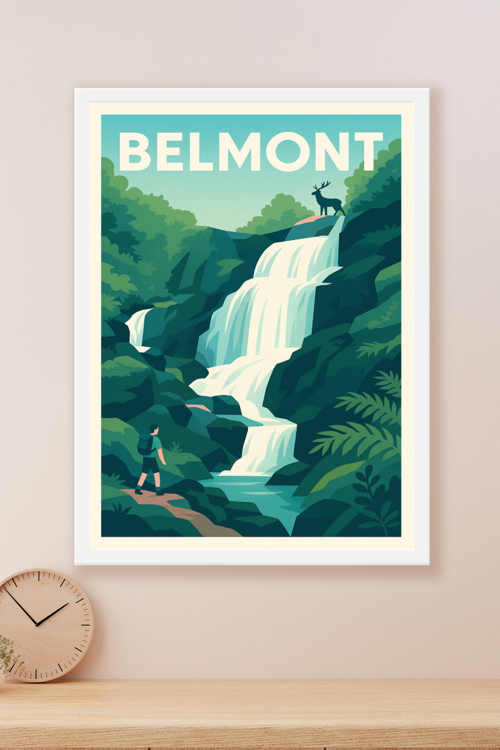 Affiche Belmont — Escapade nature au cœur des cascades · poster d'art de Belmont