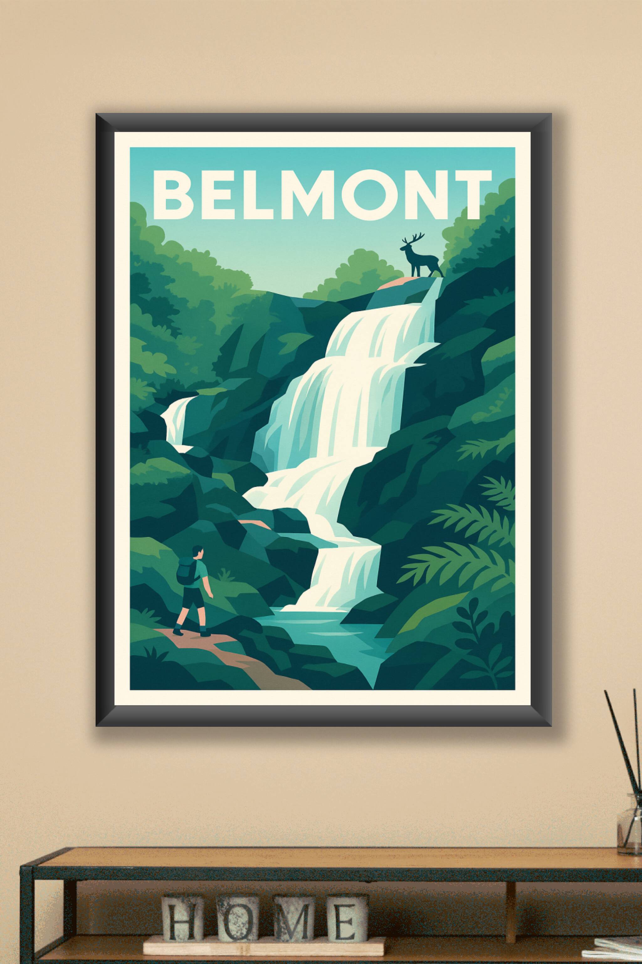 Affiche Belmont — Escapade nature au cœur des cascades · poster d'art de Belmont