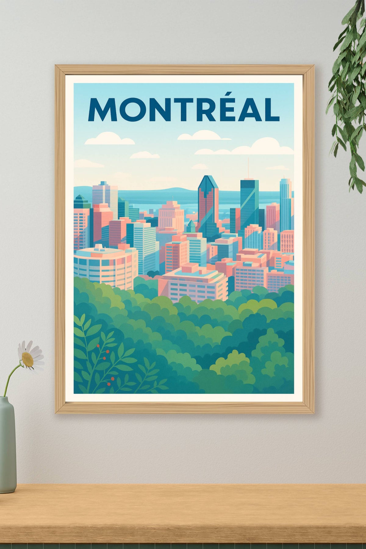 Affiche Montréal — L'essence urbaine en pleine nature · poster d'art de Montréal