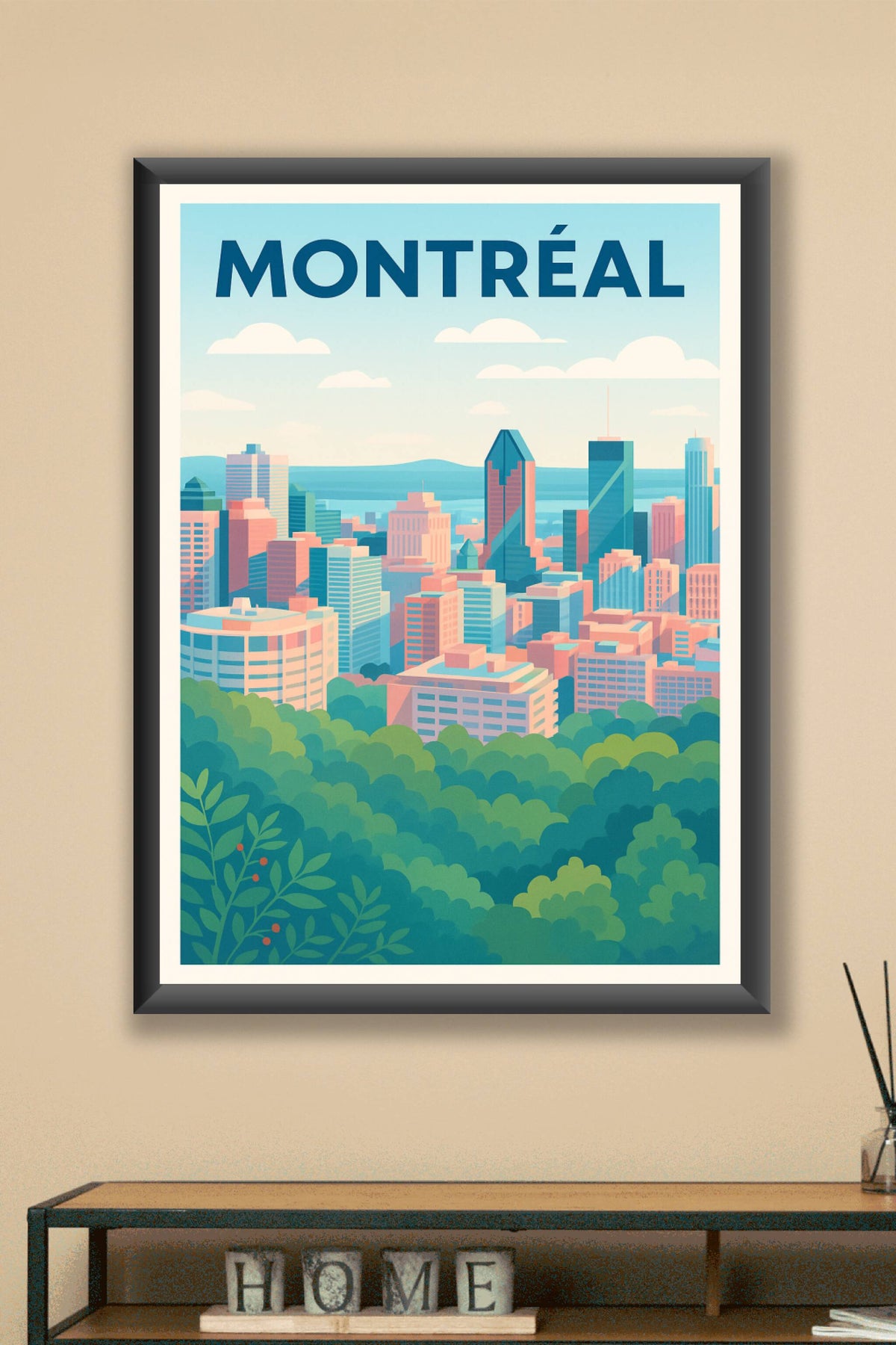 Affiche Montréal — L'essence urbaine en pleine nature · poster d'art de Montréal