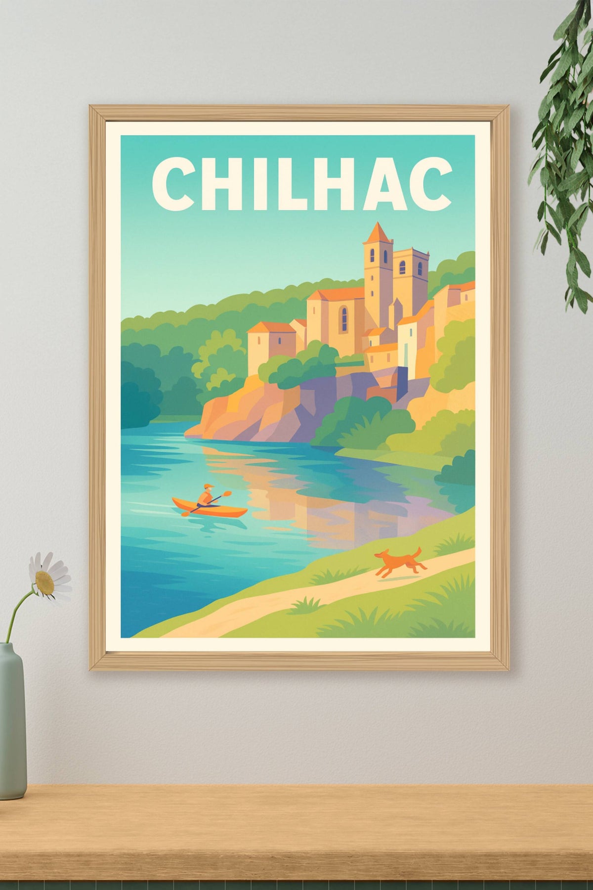 Affiche Chilhac — Charme tranquille au bord de la rivière · poster d'art de Chilhac