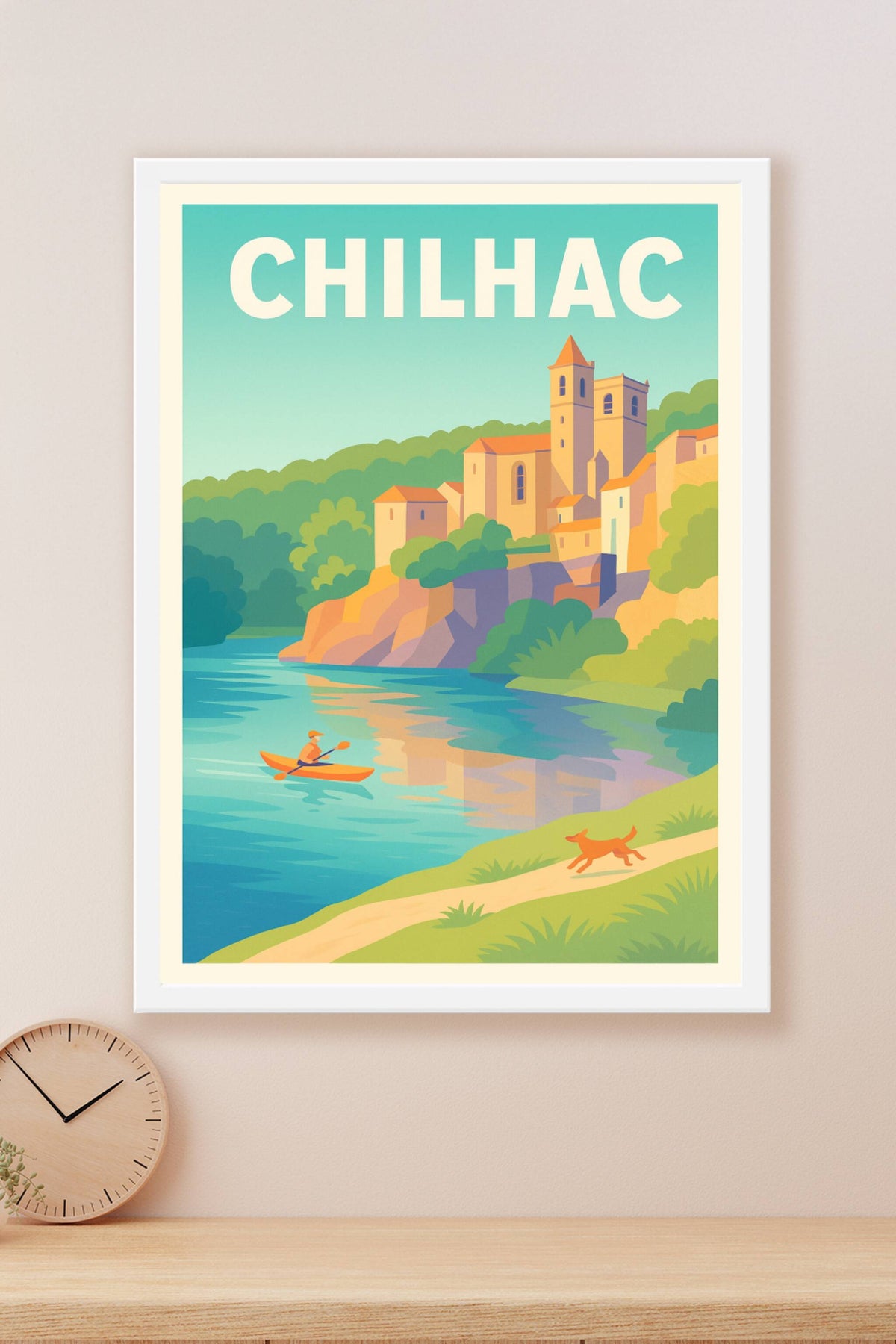 Affiche Chilhac — Charme tranquille au bord de la rivière · poster d'art de Chilhac