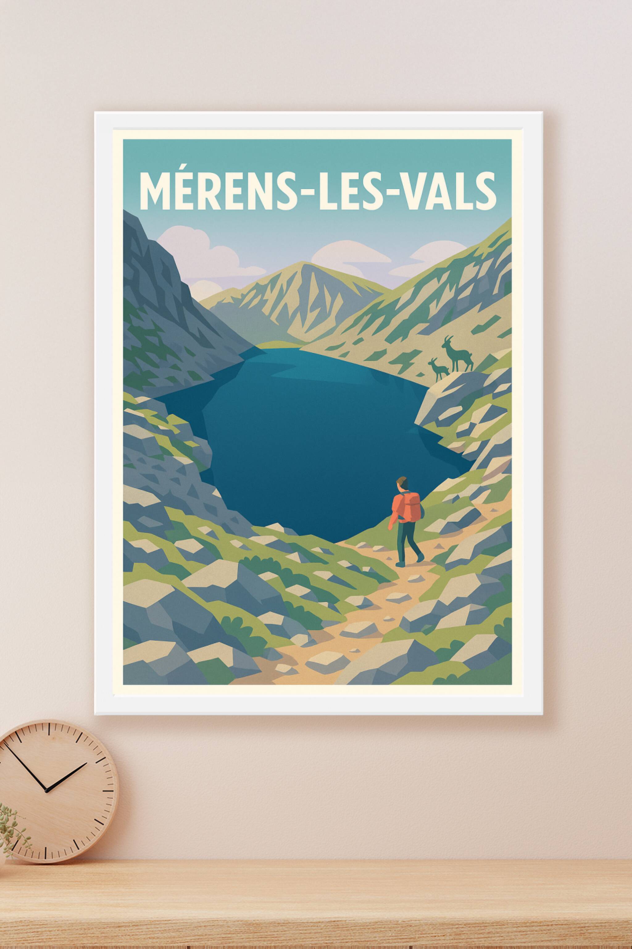 Affiche Méren-les-Vals — Évasion au cœur des montagnes · poster d'art de Méren-les-Vals