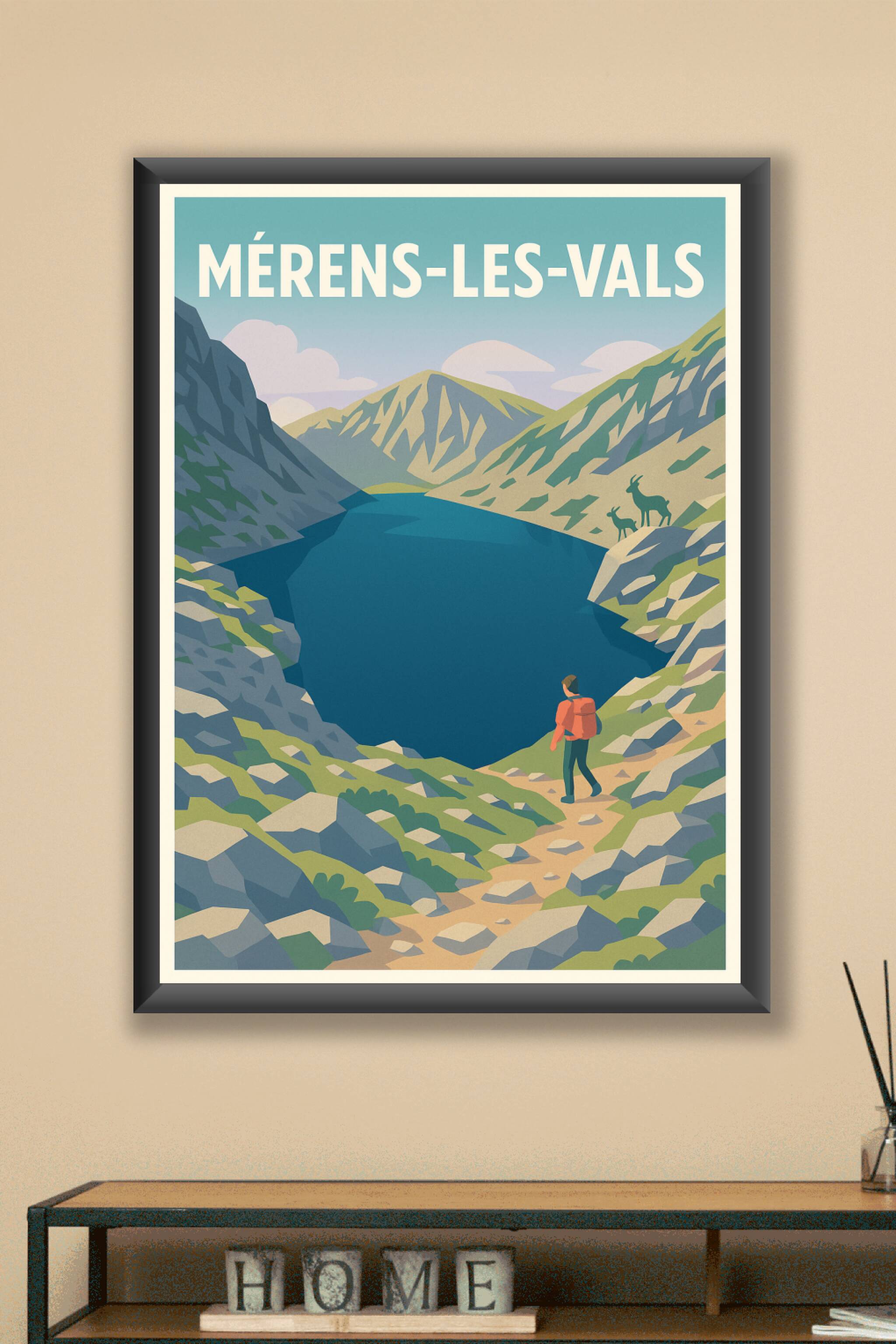 Affiche Méren-les-Vals — Évasion au cœur des montagnes · poster d'art de Méren-les-Vals