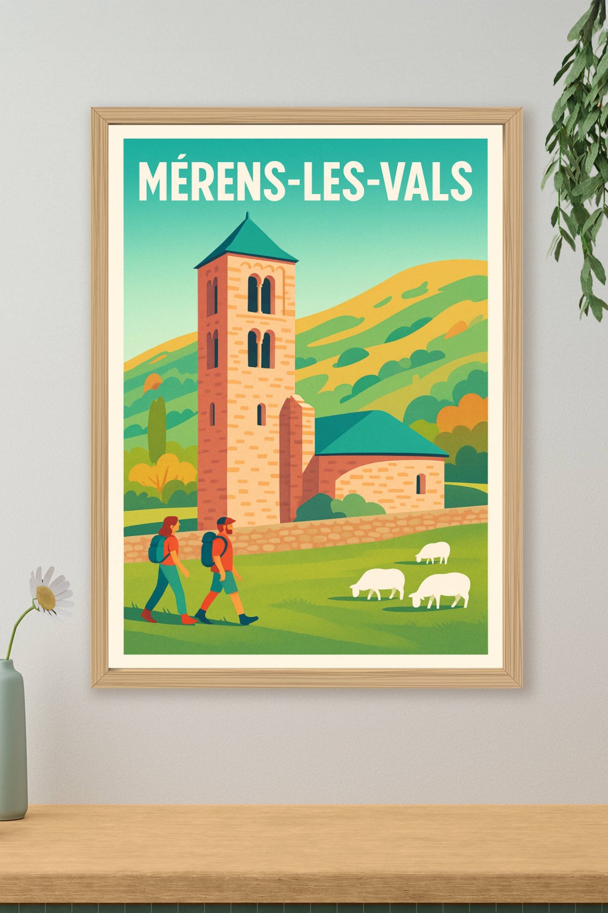Affiche Méren̩s-les-Vals — Escapade nature et patrimoine · poster d'art de Méren̩s-les-Vals