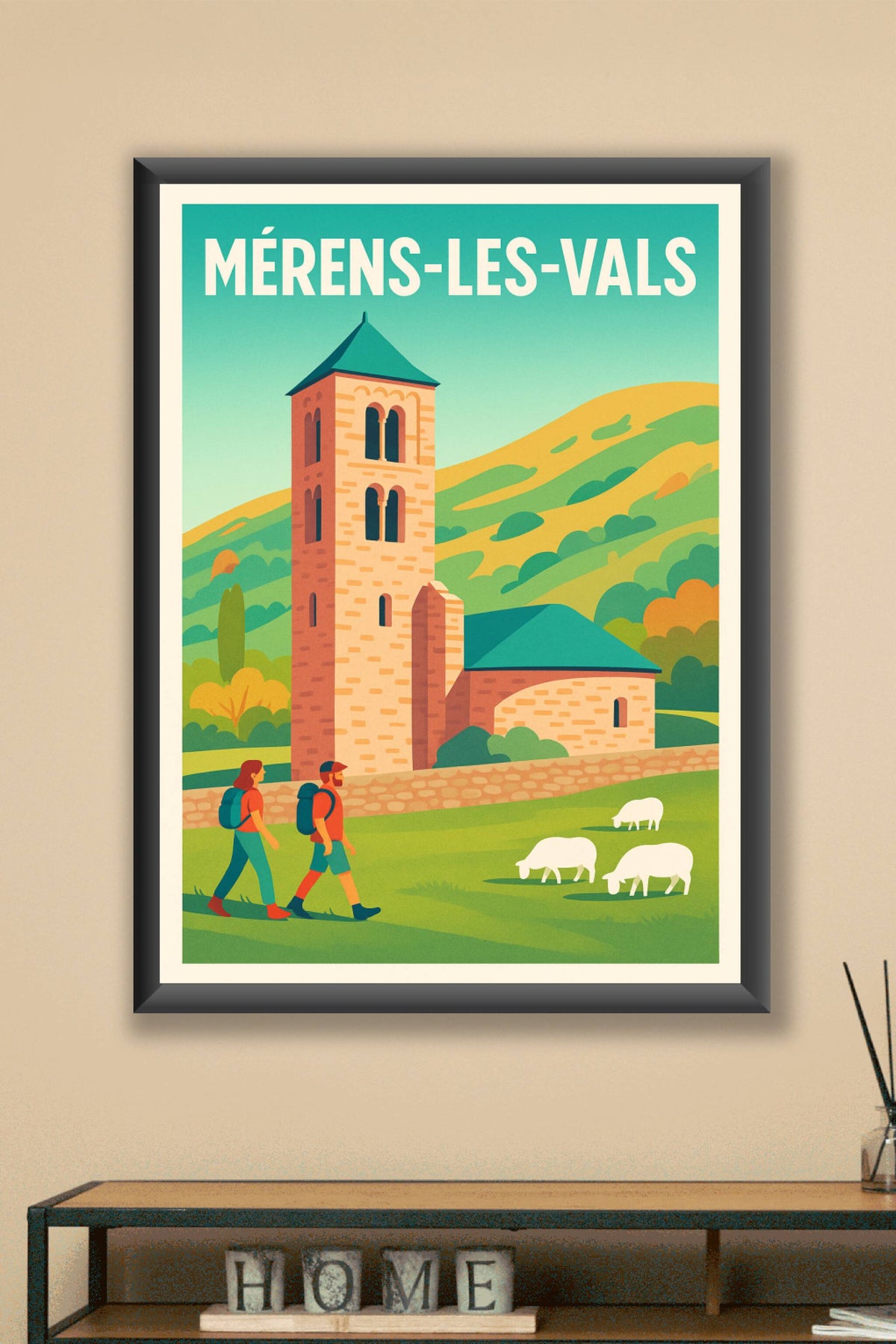 Affiche Méren̩s-les-Vals — Escapade nature et patrimoine · poster d'art de Méren̩s-les-Vals