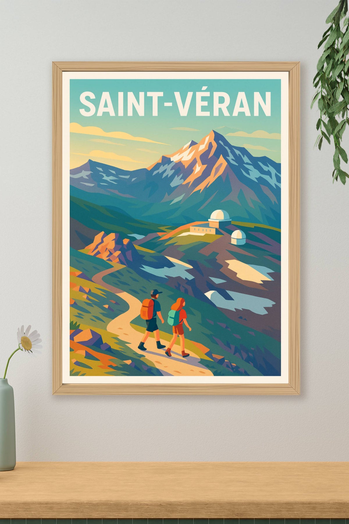 Affiche Saint-Véran — Randonnée et paysages grandioses en altitude · poster d'art de Saint-Véran