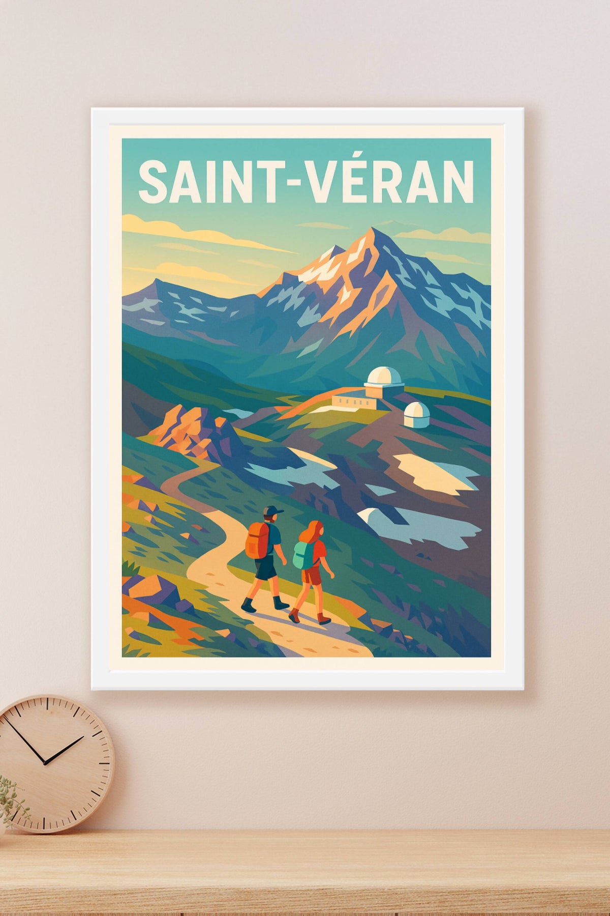 Affiche Saint-Véran — Randonnée et paysages grandioses en altitude · poster d'art de Saint-Véran
