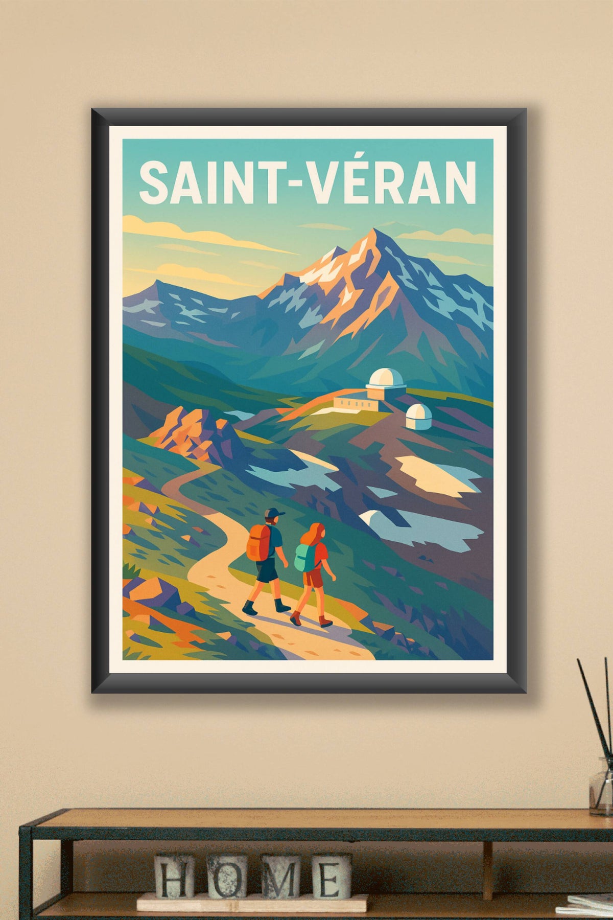 Affiche Saint-Véran — Randonnée et paysages grandioses en altitude · poster d'art de Saint-Véran