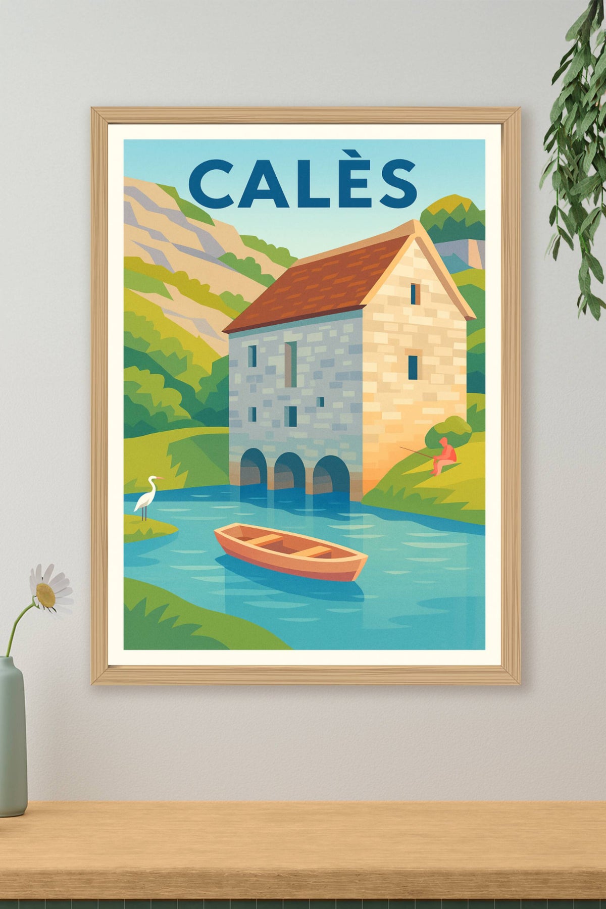 Affiche Calès — L'Art de la Sérénité au Bord de l'Eau · poster d'art de Calès