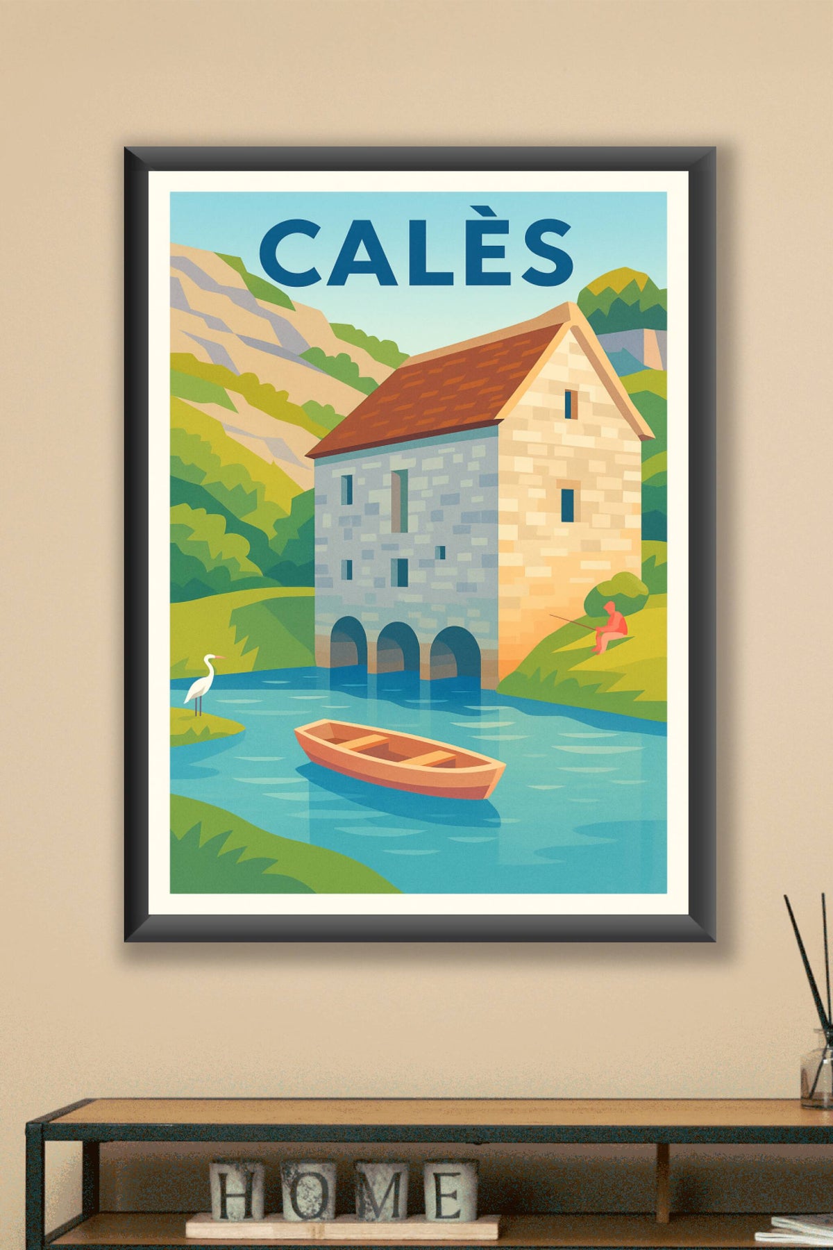 Affiche Calès — L'Art de la Sérénité au Bord de l'Eau · poster d'art de Calès