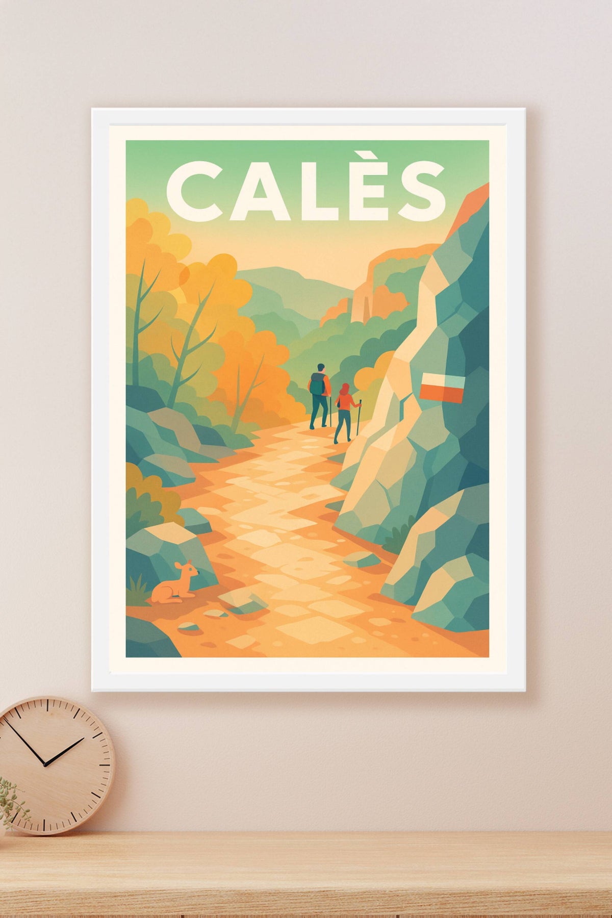 Affiche Calès — Invitation à la randonnée en pleine nature · poster d'art de Calès