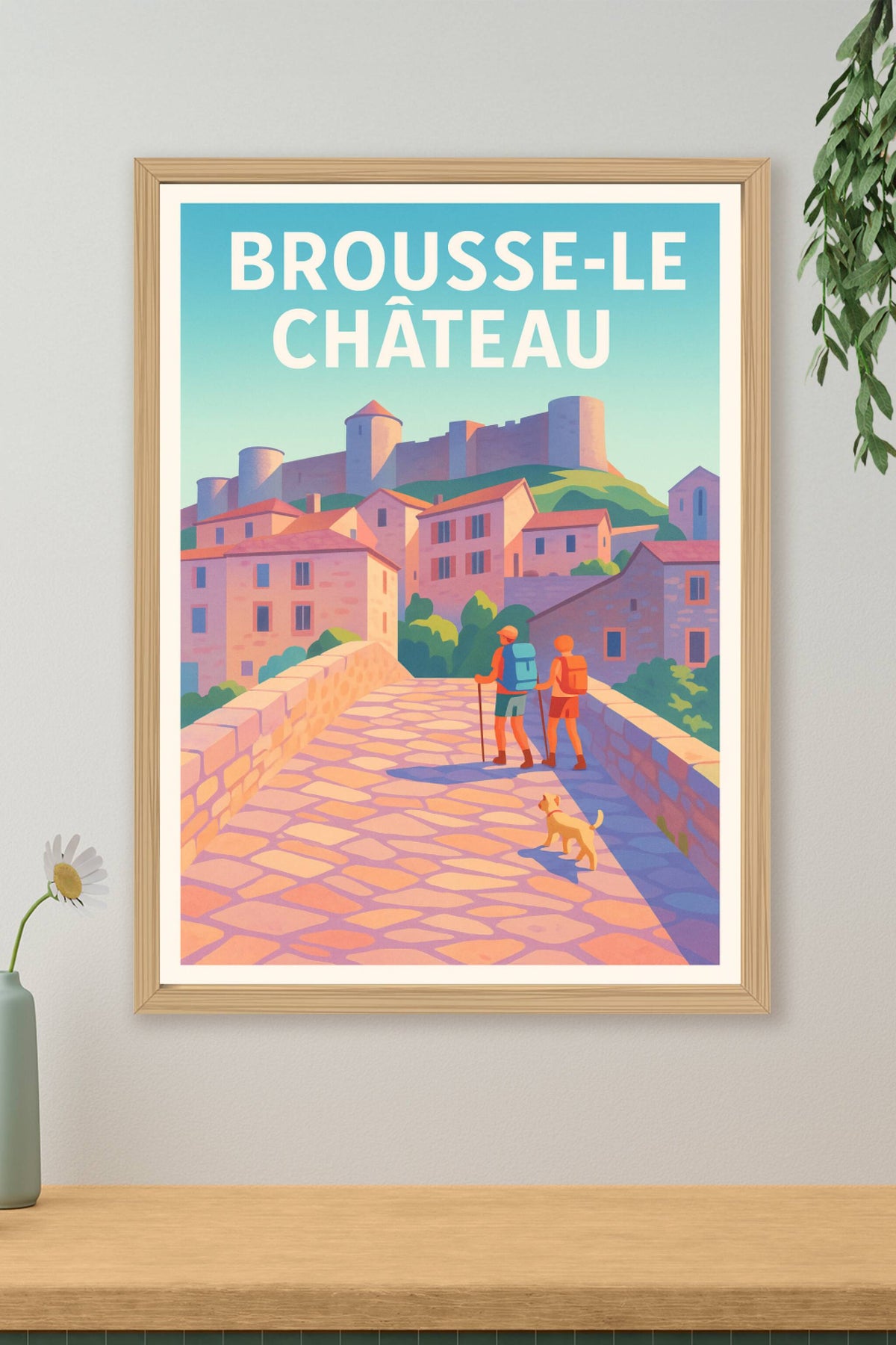 Affiche Brousse-le-Château — Un voyage au cœur d’un village médiéval · poster d'art de Brousse-le-Château