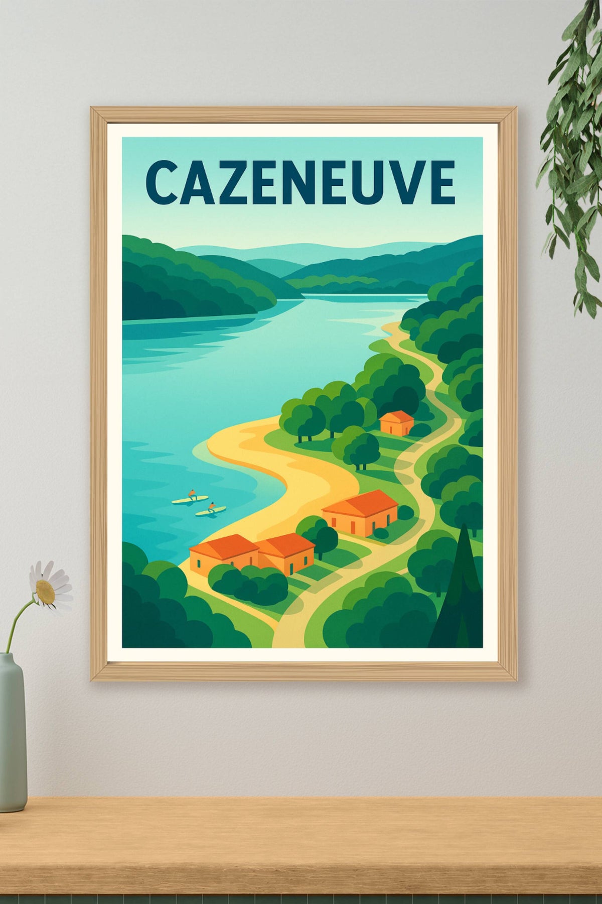 Affiche Cazeneuve — Charme naturel et sérénité au fil de l'eau · poster d'art de Cazeneuve