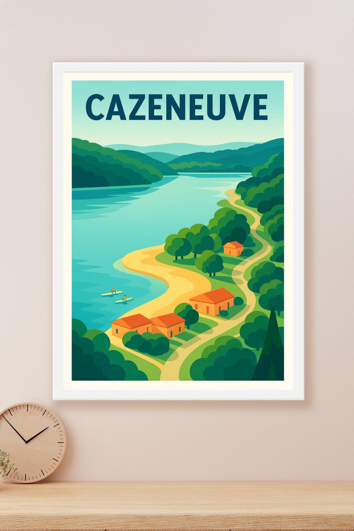 Affiche Cazeneuve — Charme naturel et sérénité au fil de l'eau · poster d'art de Cazeneuve