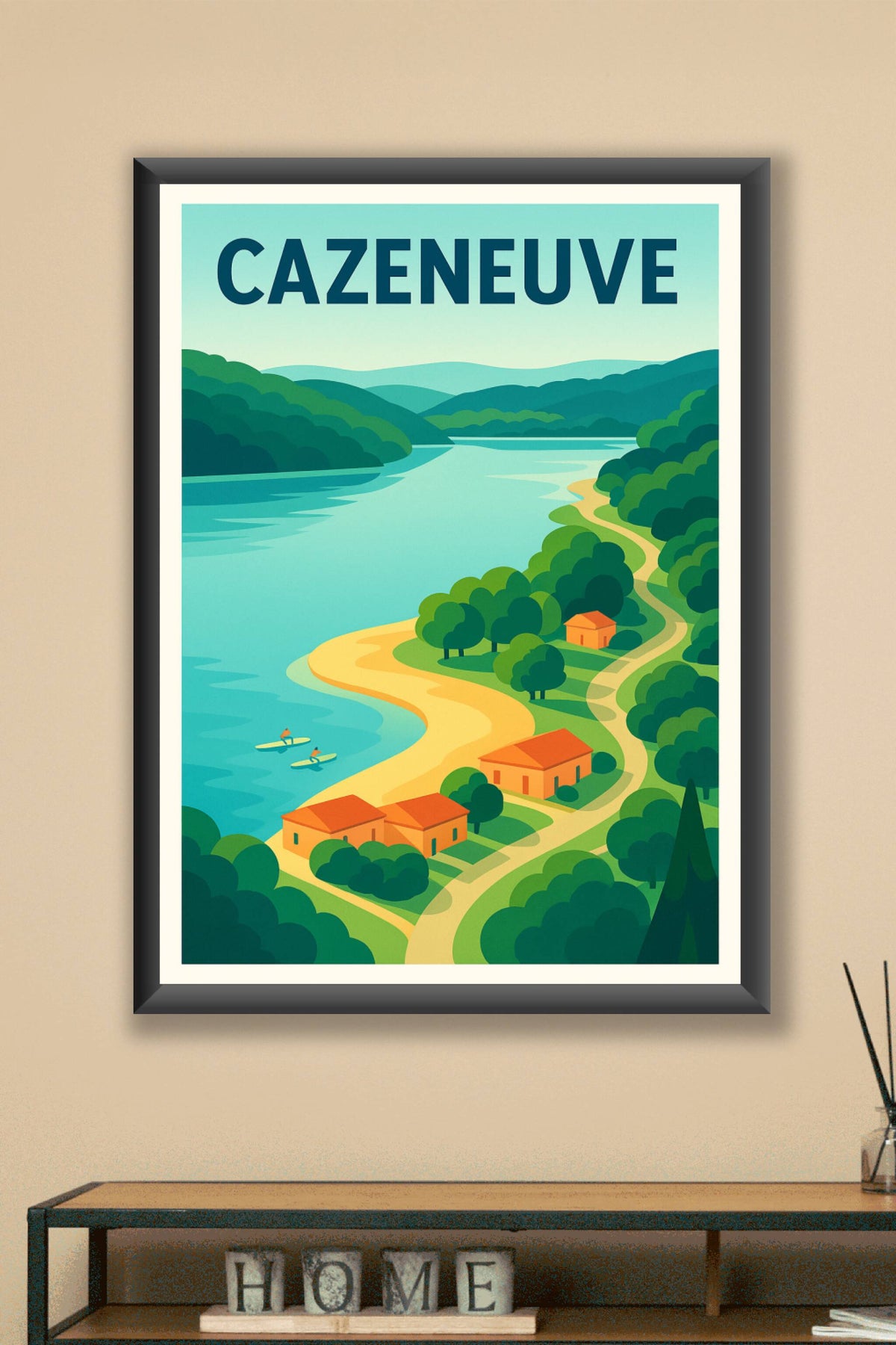 Affiche Cazeneuve — Charme naturel et sérénité au fil de l'eau · poster d'art de Cazeneuve