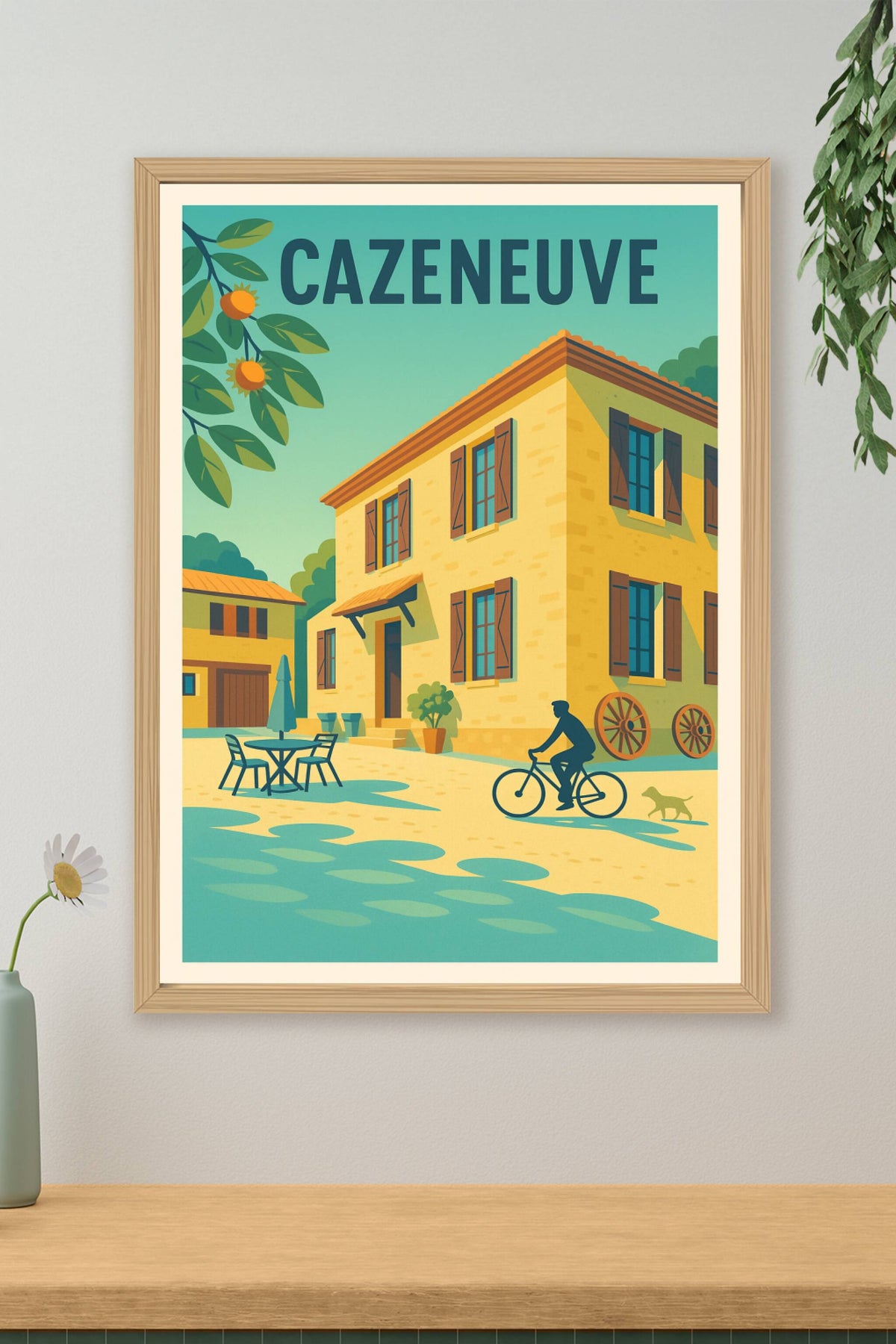 Affiche Cazeneuve — Sérénité et douceur de vie en lumière d'été · poster d'art de Cazeneuve