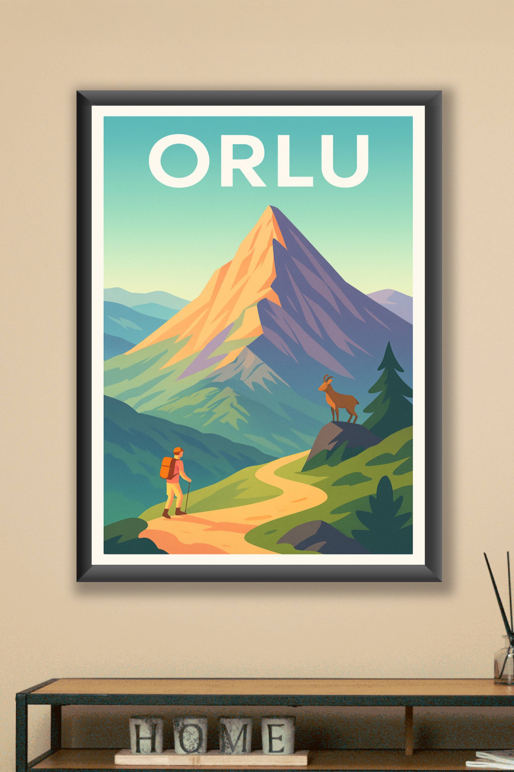 Affiche Orlu — Invitation à l'aventure en montagne · poster d'art de Orlu