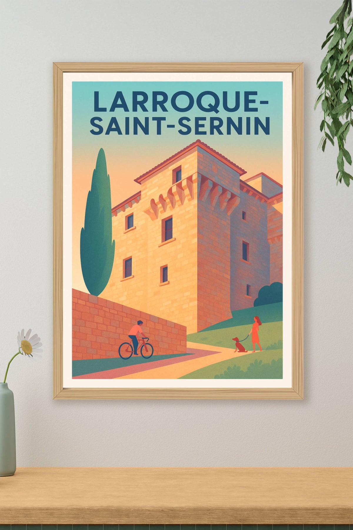 Affiche Larroque-Saint-Sernin — Charme et Sérénité Médiévale · poster d'art de Larroque-Saint-Sernin