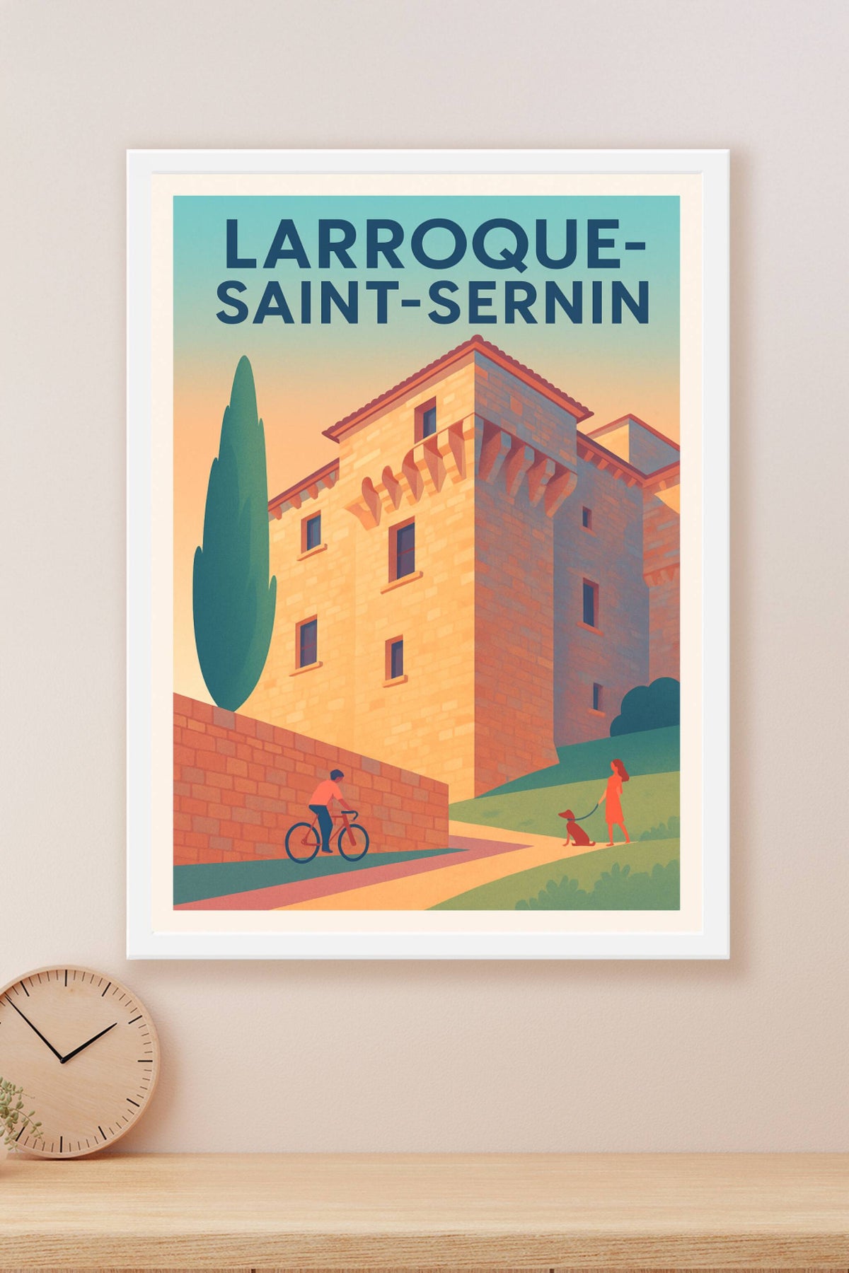 Affiche Larroque-Saint-Sernin — Charme et Sérénité Médiévale · poster d'art de Larroque-Saint-Sernin