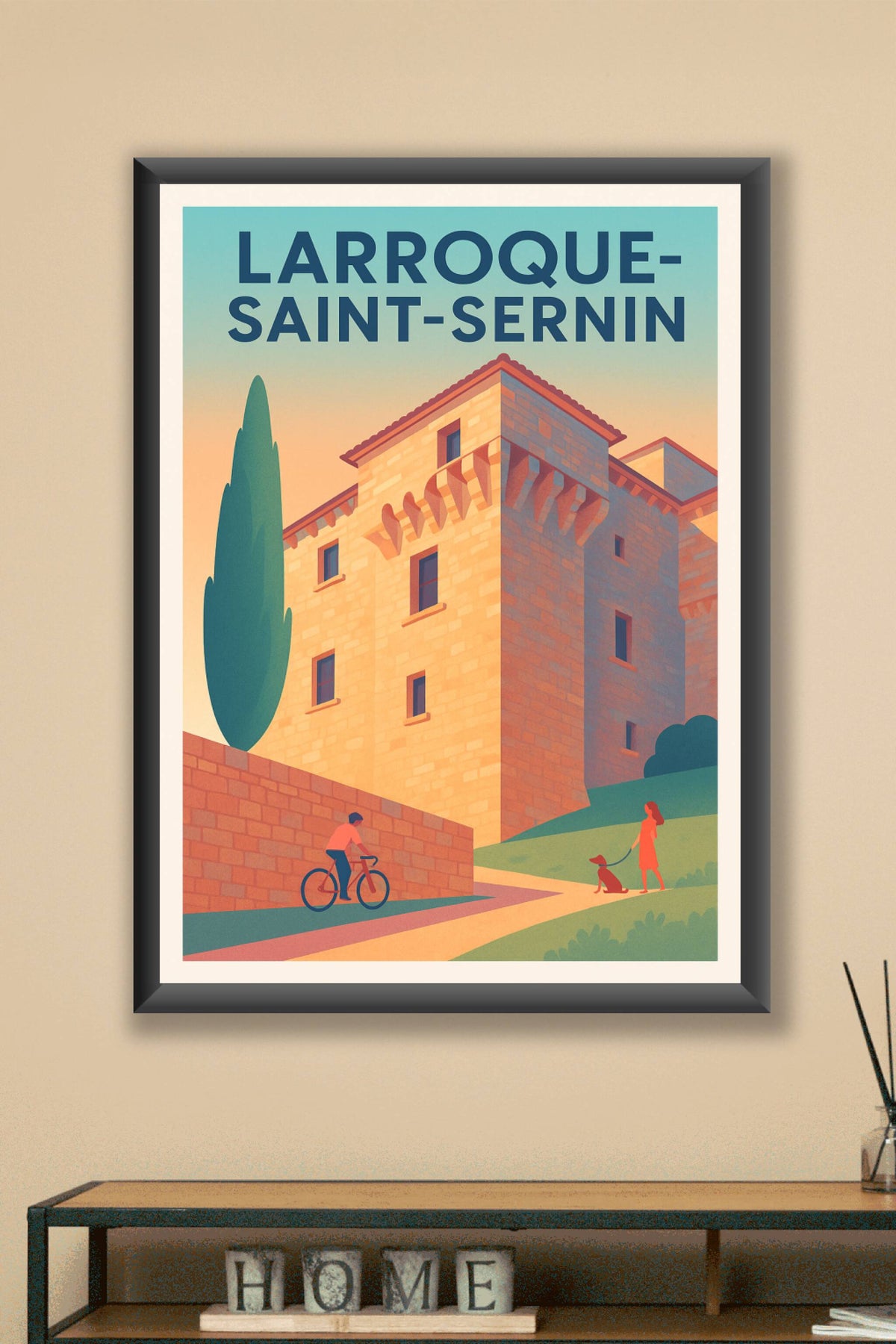 Affiche Larroque-Saint-Sernin — Charme et Sérénité Médiévale · poster d'art de Larroque-Saint-Sernin