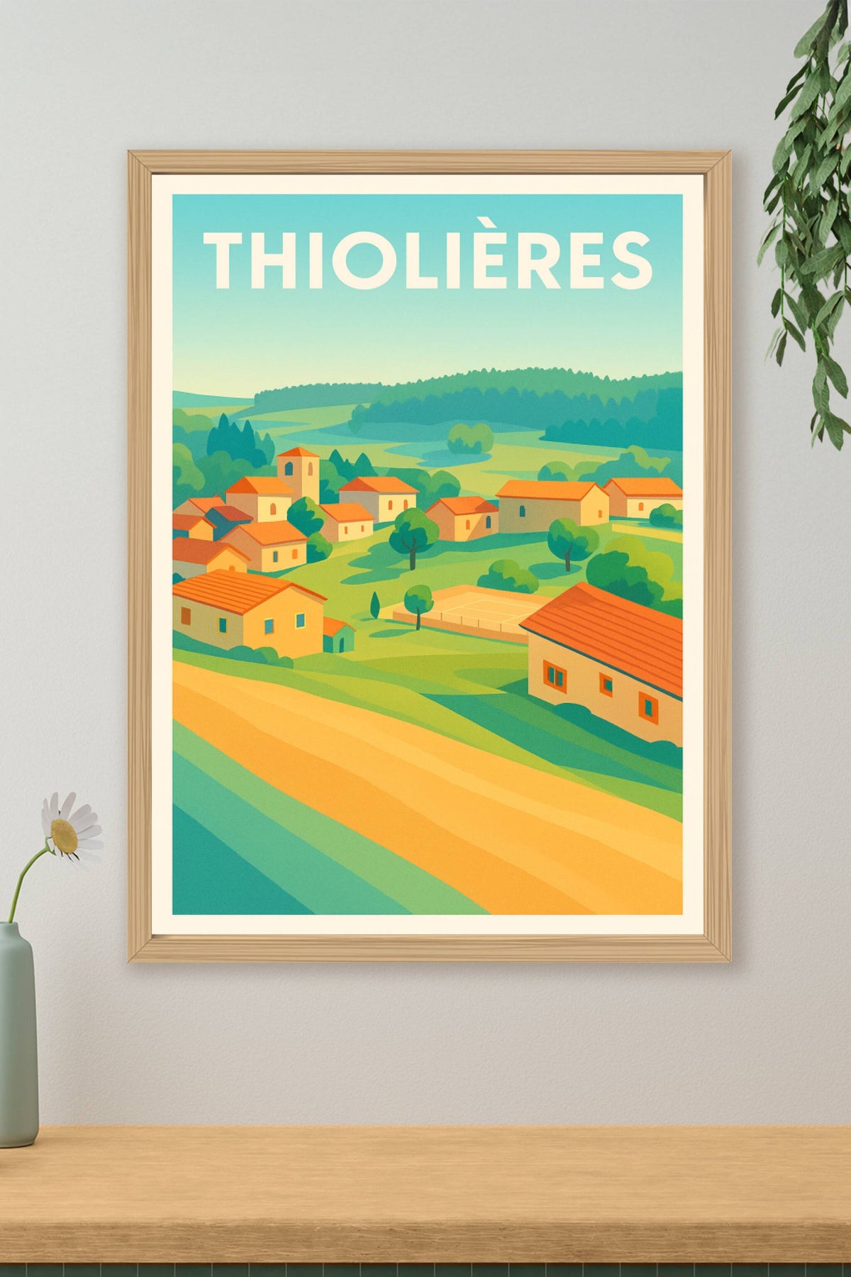 Affiche Thiolières — Vibrances campagnardes ensoleillées · poster d'art de Thiolières