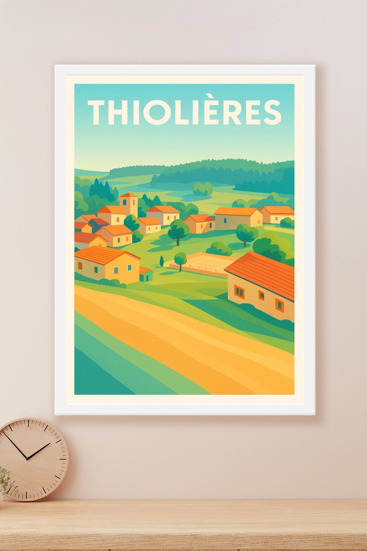 Affiche Thiolières — Vibrances campagnardes ensoleillées · poster d'art de Thiolières