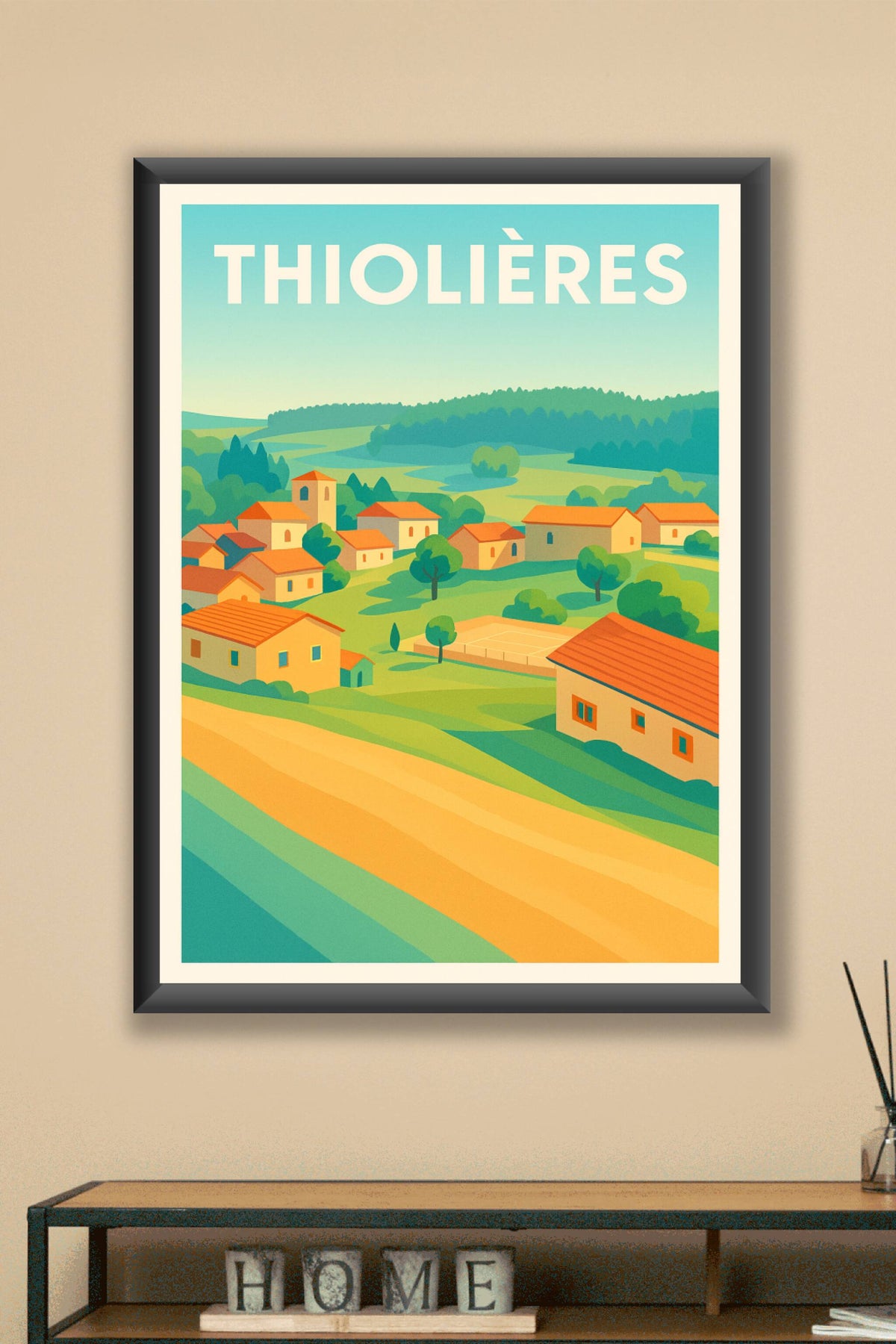 Affiche Thiolières — Vibrances campagnardes ensoleillées · poster d'art de Thiolières
