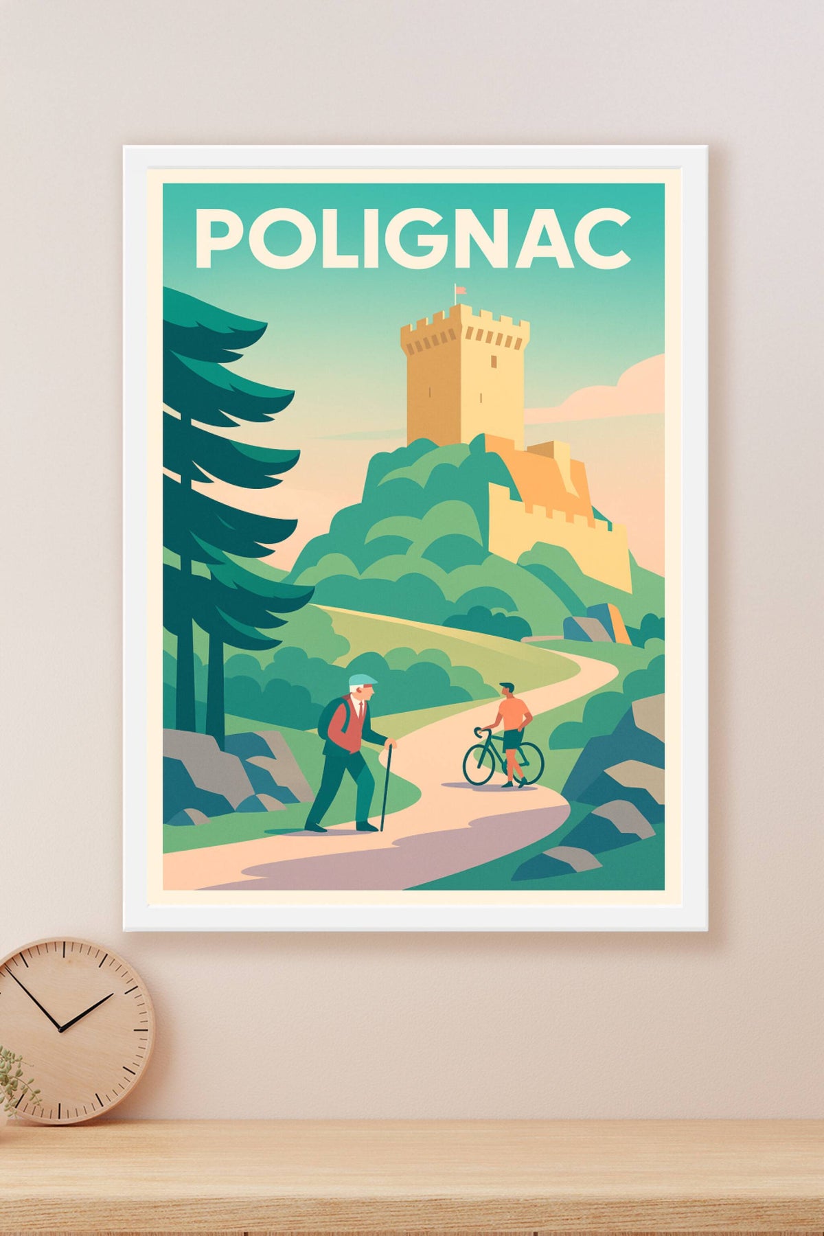 Affiche Polignac — Promenade au Château emblématique · poster d'art de Polignac