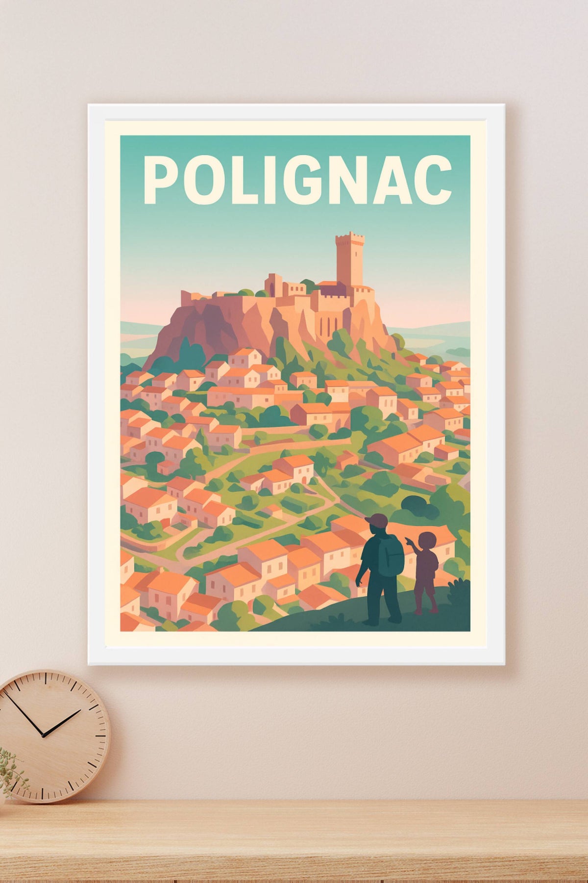 Affiche Polignac — Village médiéval perché au charme intemporel · poster d'art de Polignac