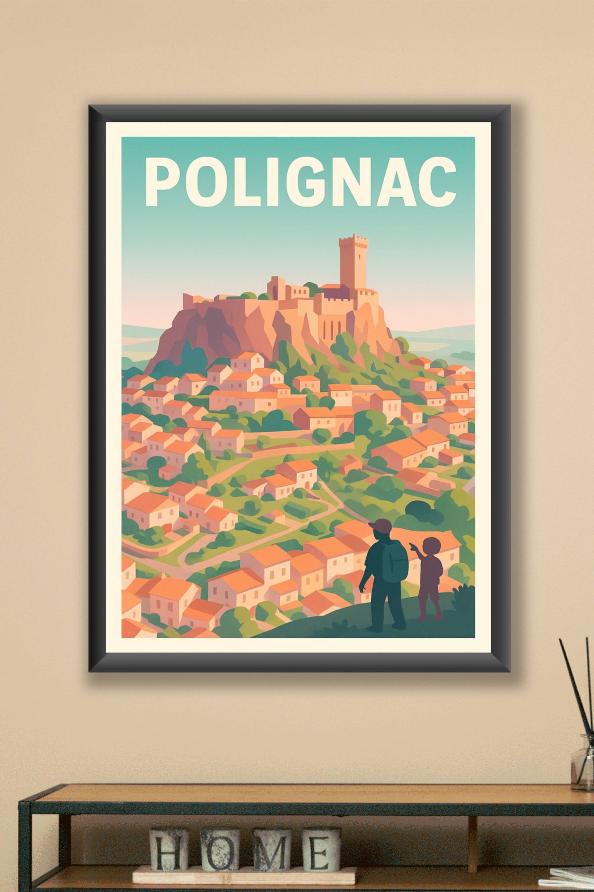 Affiche Polignac — Village médiéval perché au charme intemporel · poster d'art de Polignac