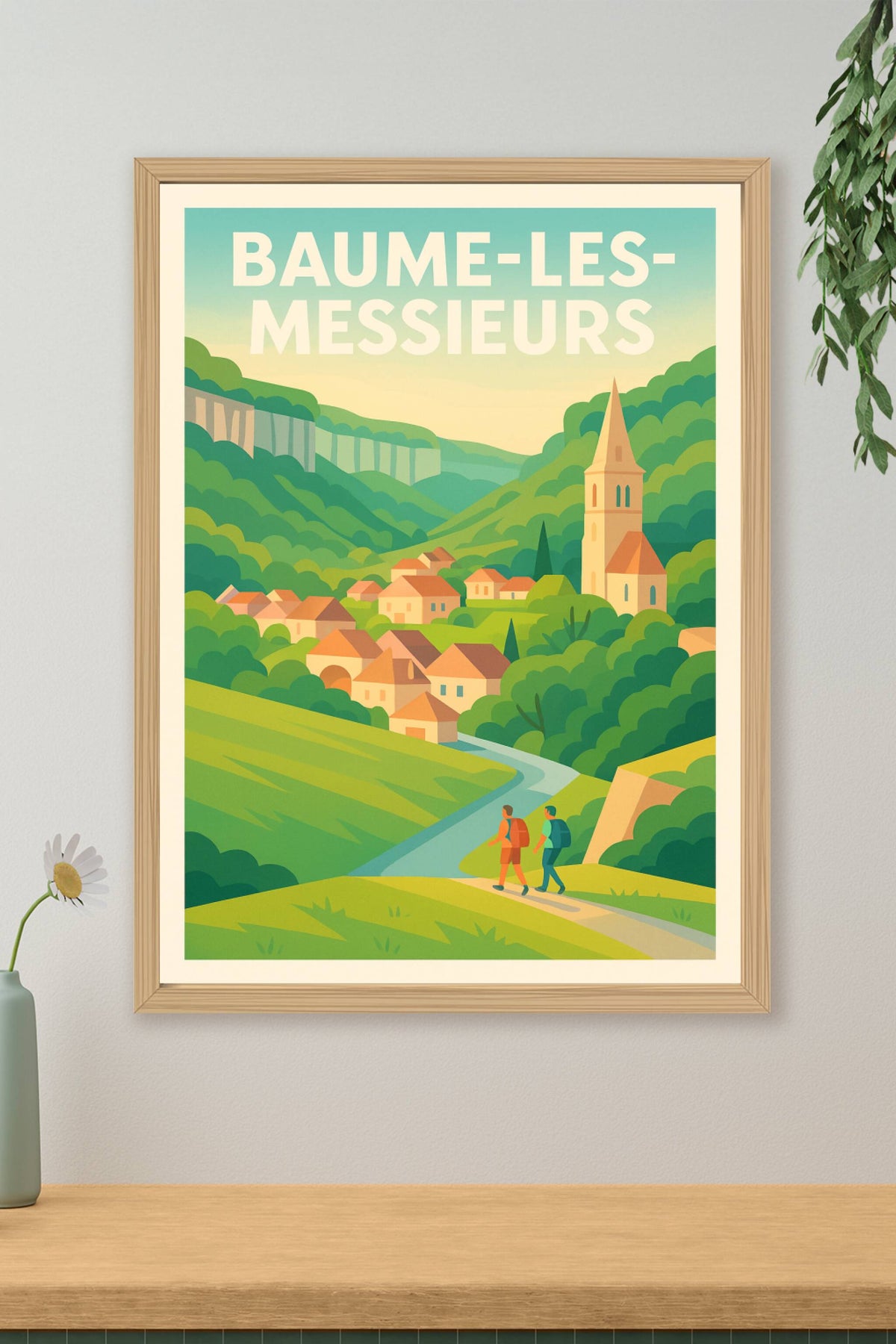 Affiche Baume-les-Messieurs — L'évasion bucolique au cœur du Jura · poster d'art de Baume-les-Messieurs