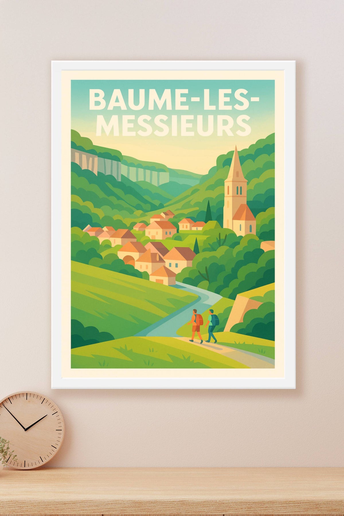 Affiche Baume-les-Messieurs — L'évasion bucolique au cœur du Jura · poster d'art de Baume-les-Messieurs