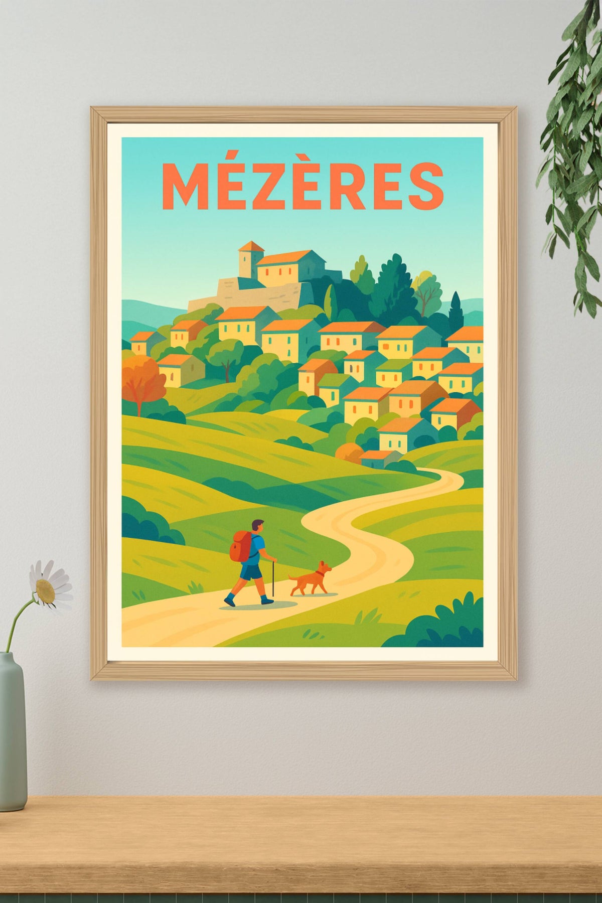 Affiche Mézères — Évasion nature et village pittoresque · poster d'art de Mézères