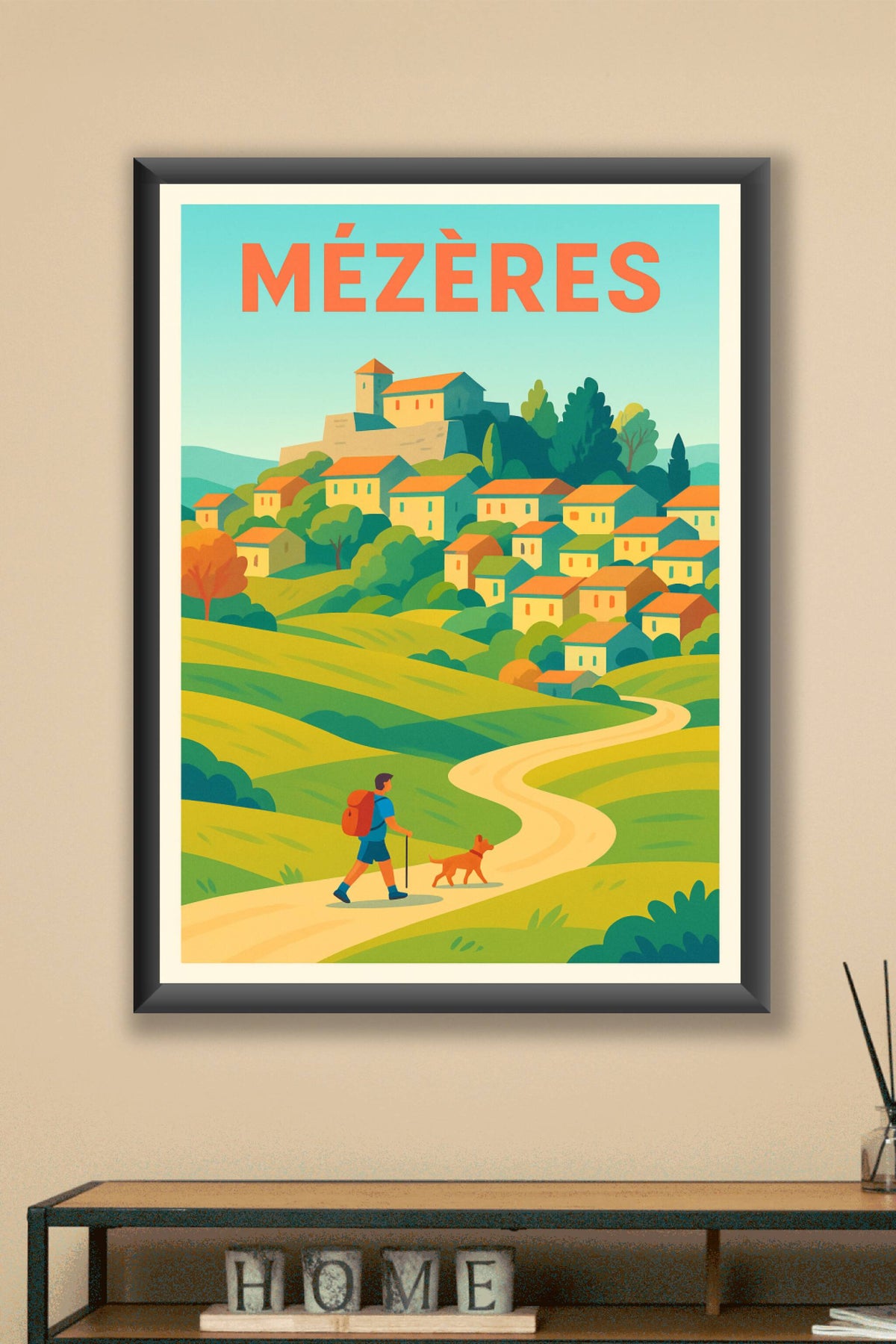 Affiche Mézères — Évasion nature et village pittoresque · poster d'art de Mézères