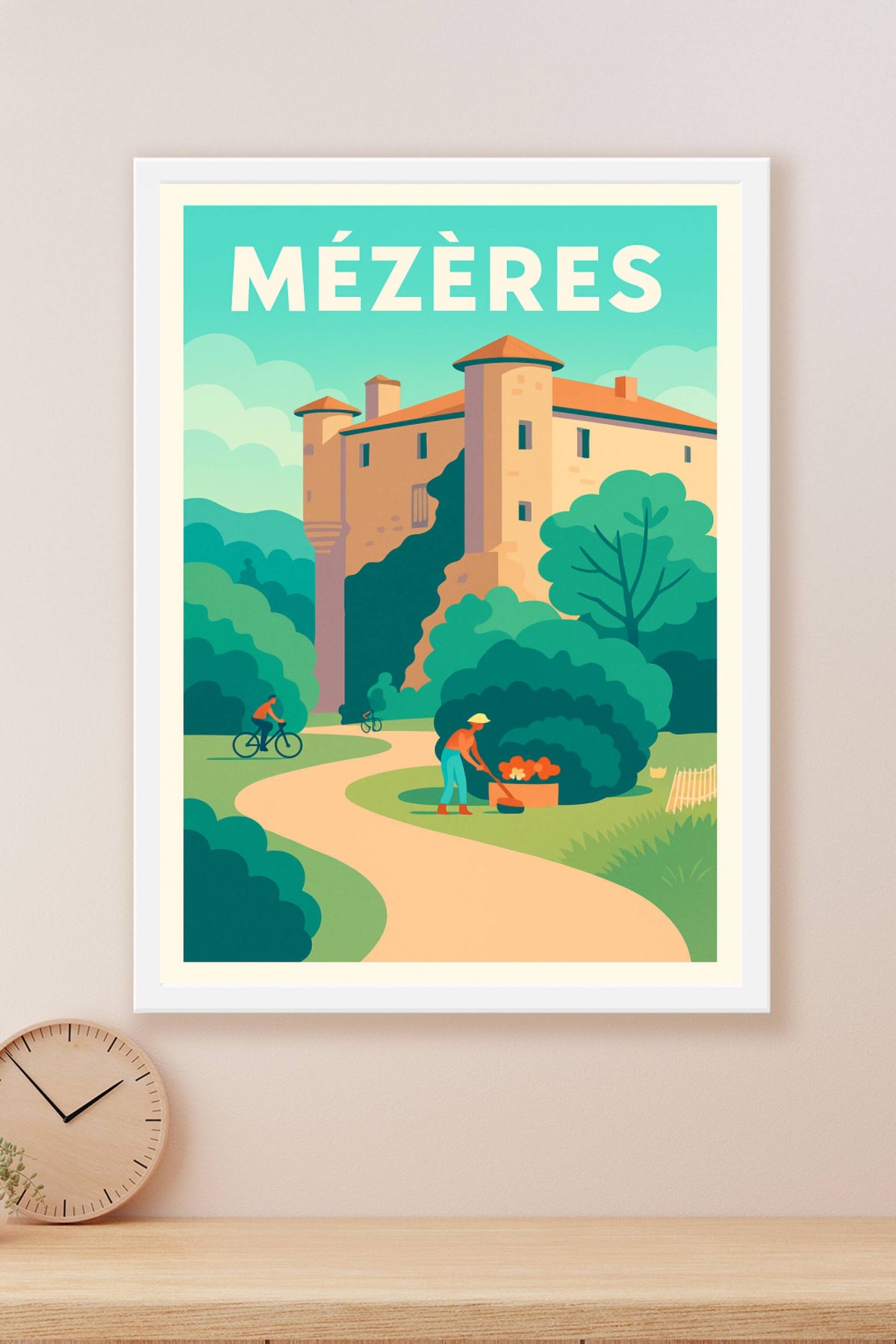 Affiche Mézères — Charme et nature bucolique · poster d'art de Mézères
