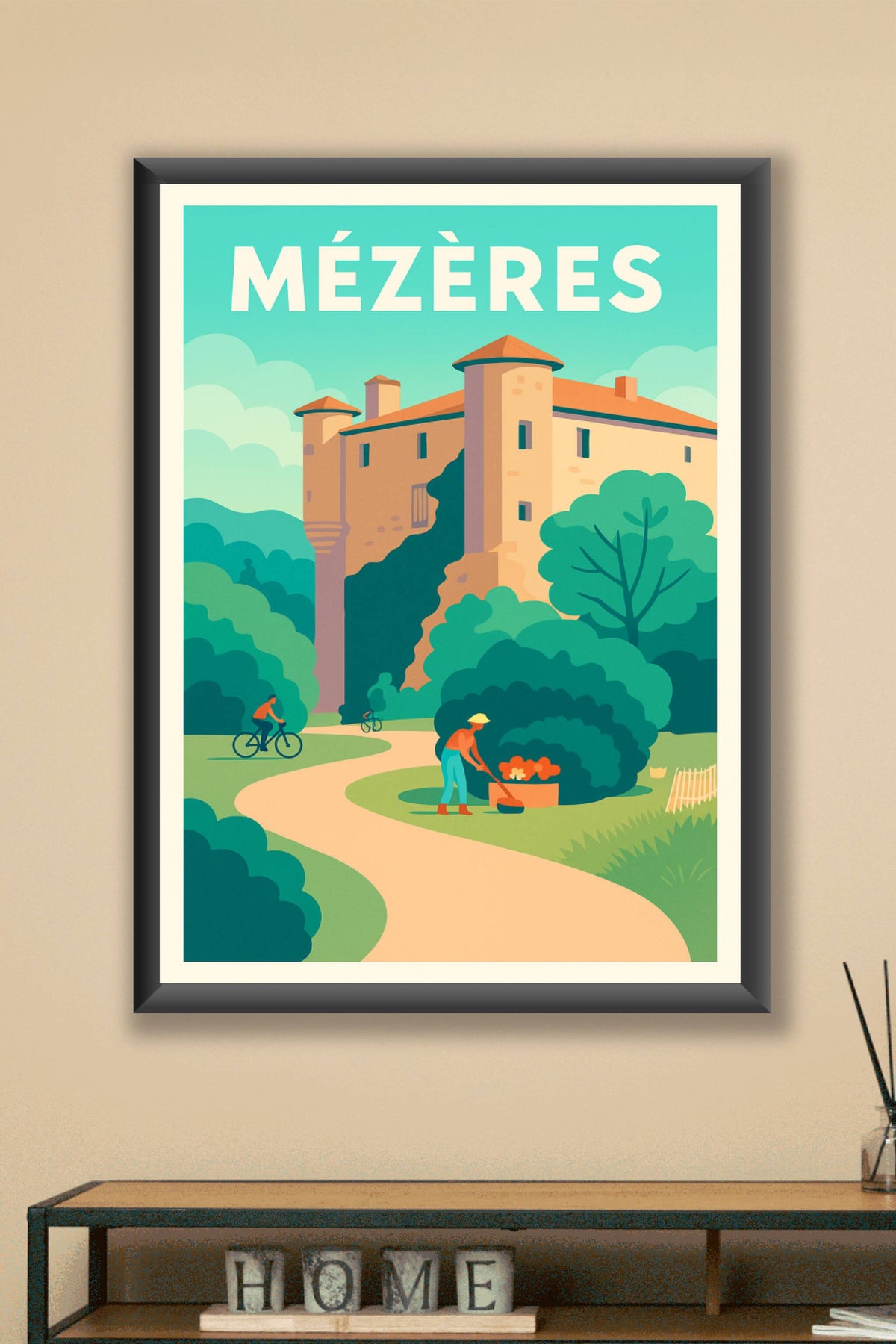 Affiche Mézères — Charme et nature bucolique · poster d'art de Mézères