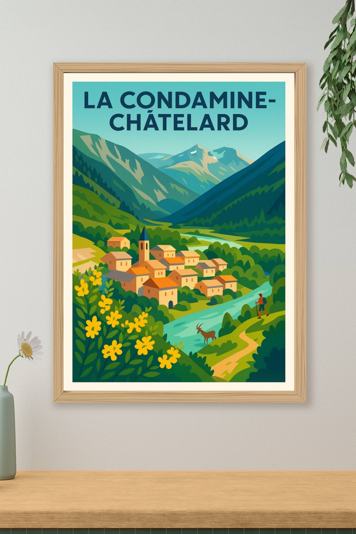 Affiche La Condamine-Châtelard — L'authenticité alpine au cœur de la nature · poster d'art de La Condamine-Châtelard