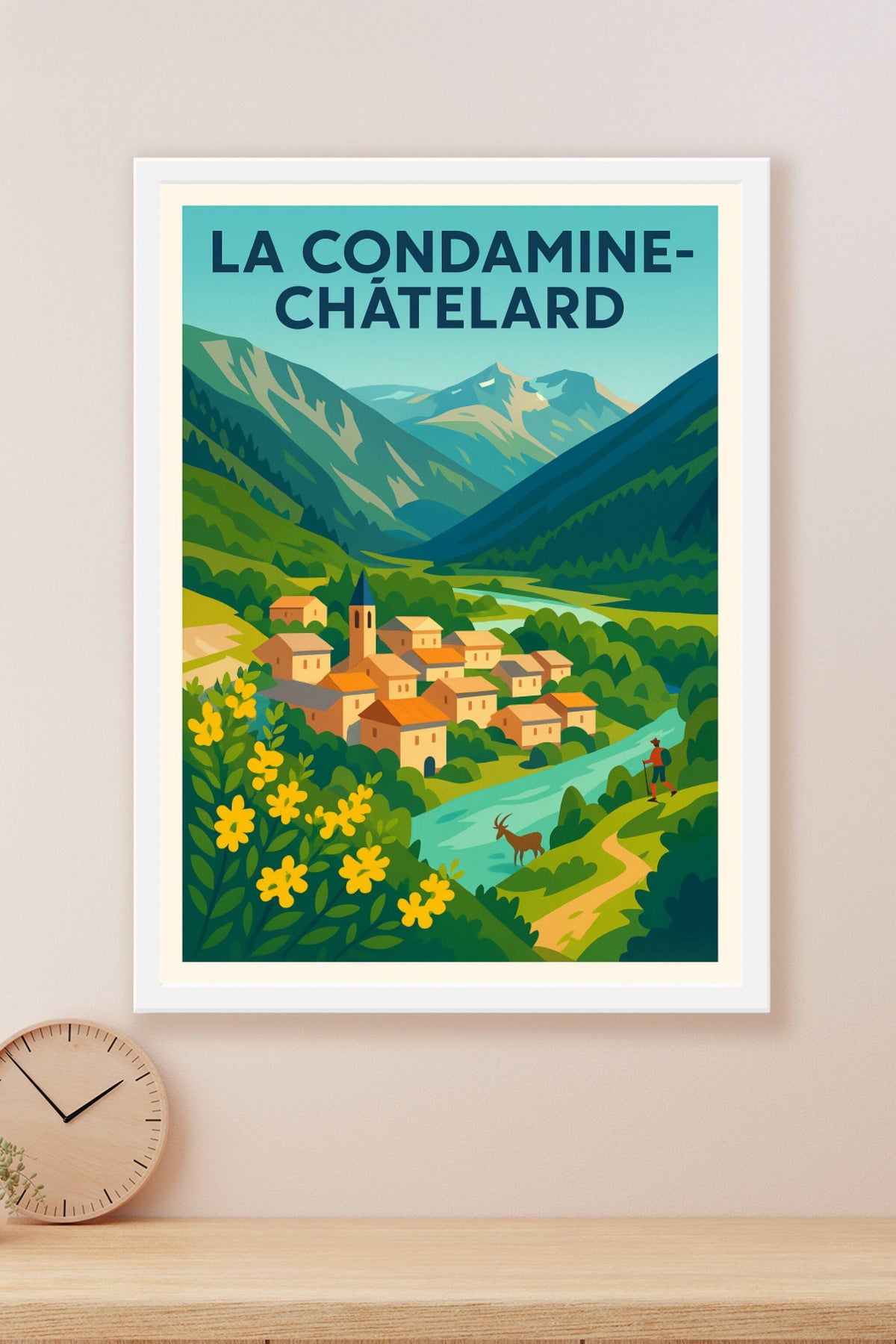 Affiche La Condamine-Châtelard — L'authenticité alpine au cœur de la nature · poster d'art de La Condamine-Châtelard