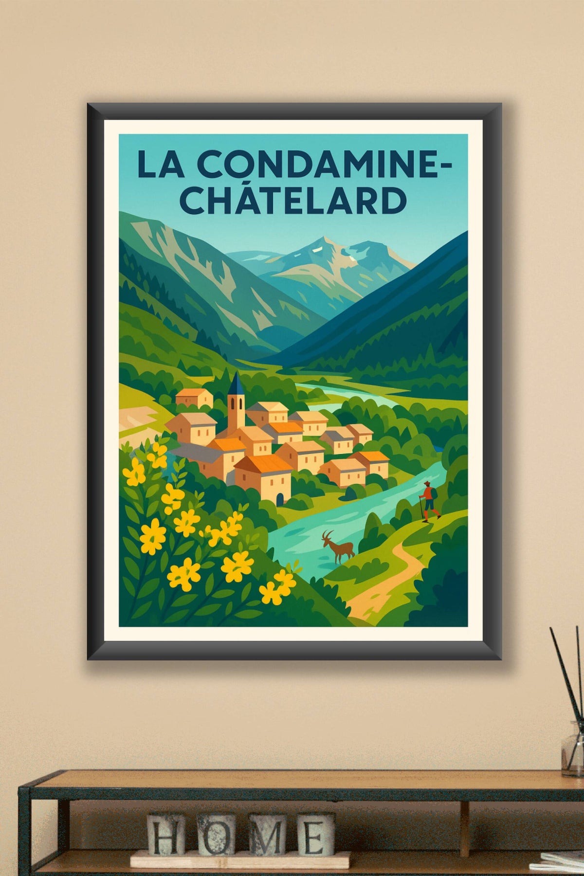 Affiche La Condamine-Châtelard — L'authenticité alpine au cœur de la nature · poster d'art de La Condamine-Châtelard