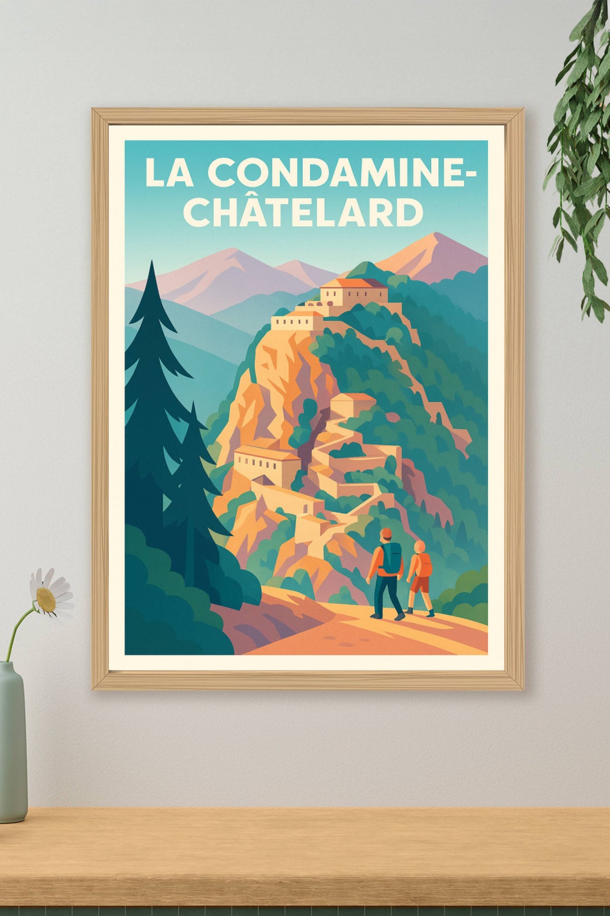 Affiche La Condamine-Châtelard — L'escapade nature et histoire · poster d'art de La Condamine-Châtelard