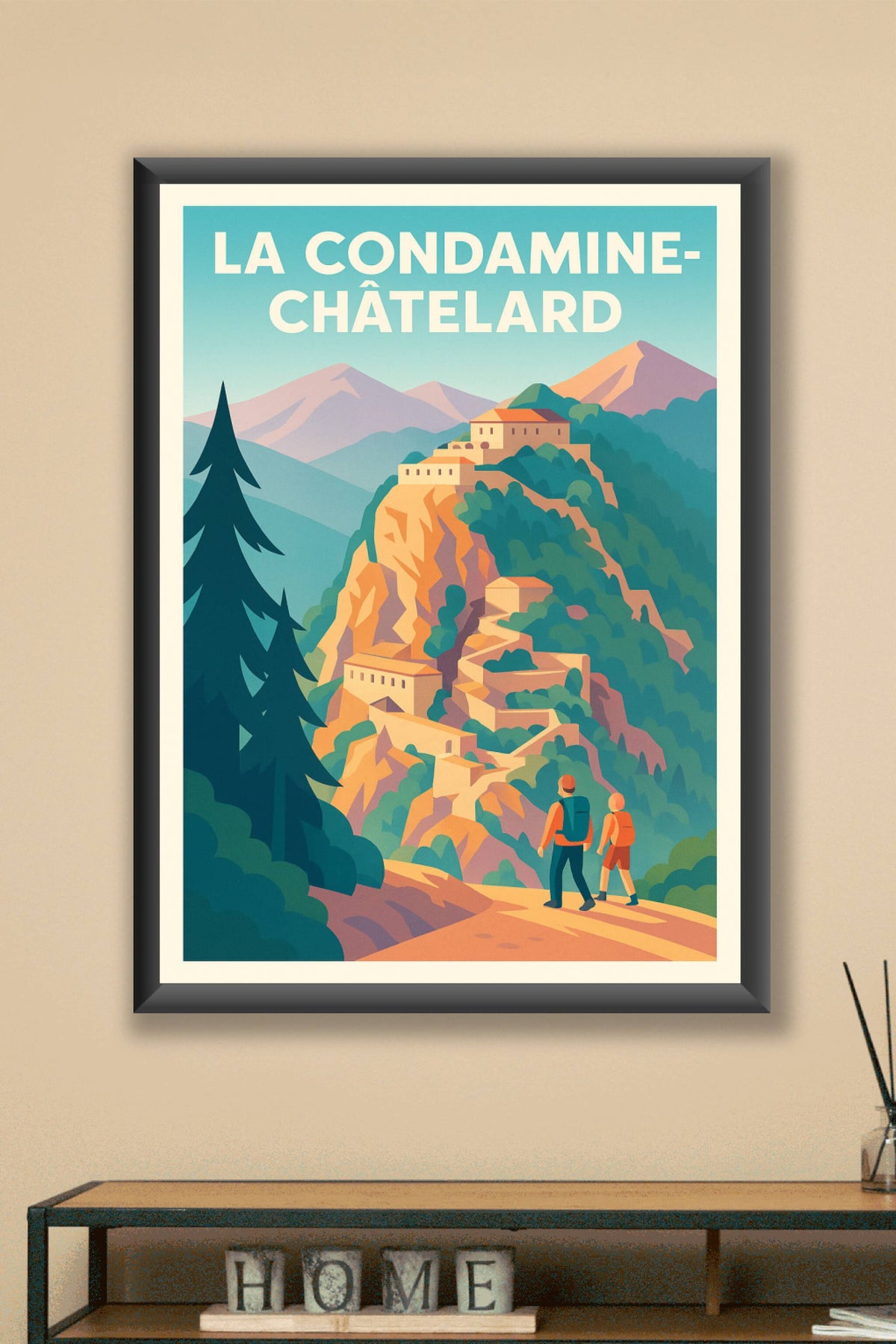 Affiche La Condamine-Châtelard — L'escapade nature et histoire · poster d'art de La Condamine-Châtelard
