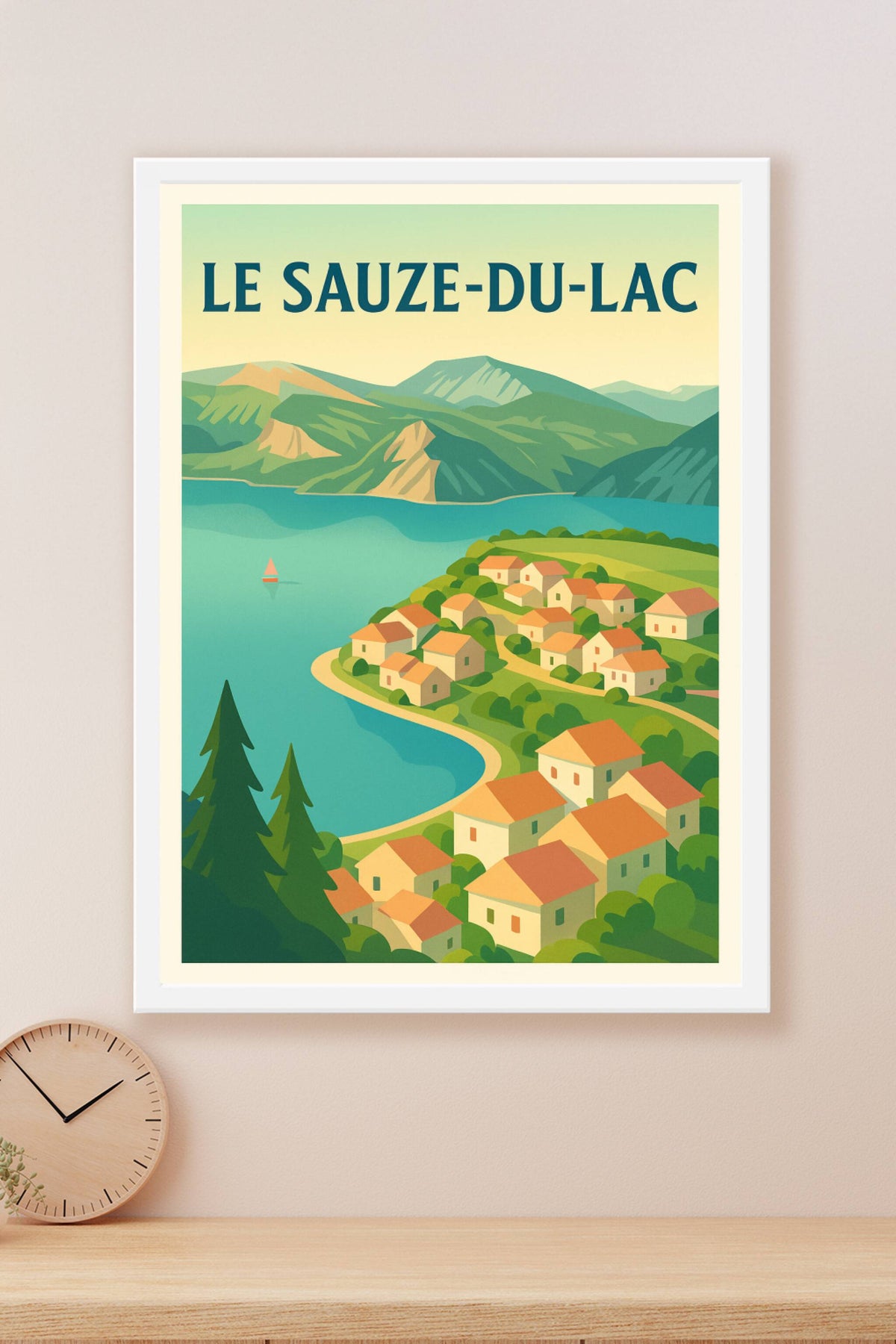 Affiche Le Sauze-du-Lac — Évasion au bord du lac · poster d'art de Le Sauze-du-Lac