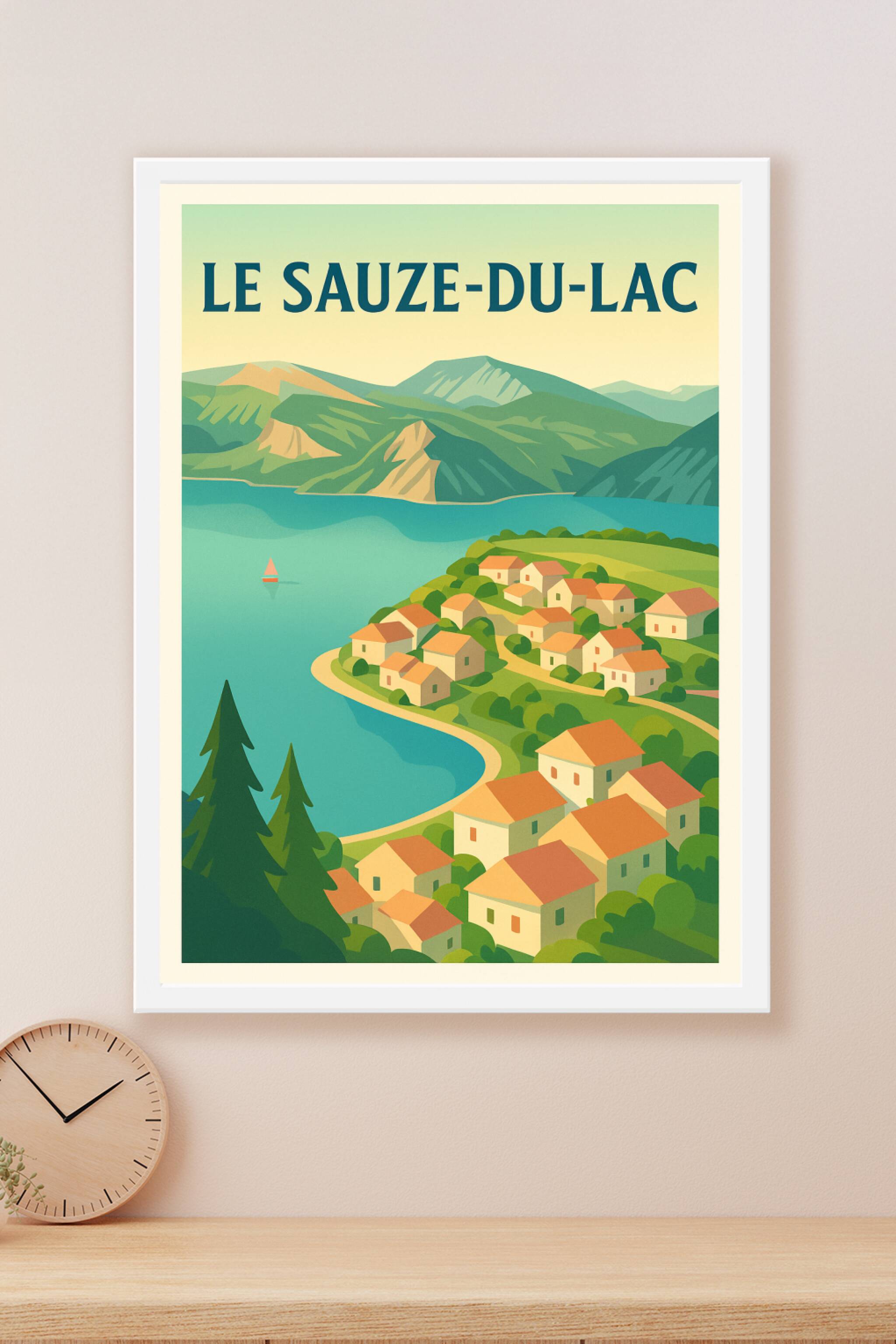 Affiche Le Sauze-du-Lac — Évasion au bord du lac · poster d'art de Le Sauze-du-Lac