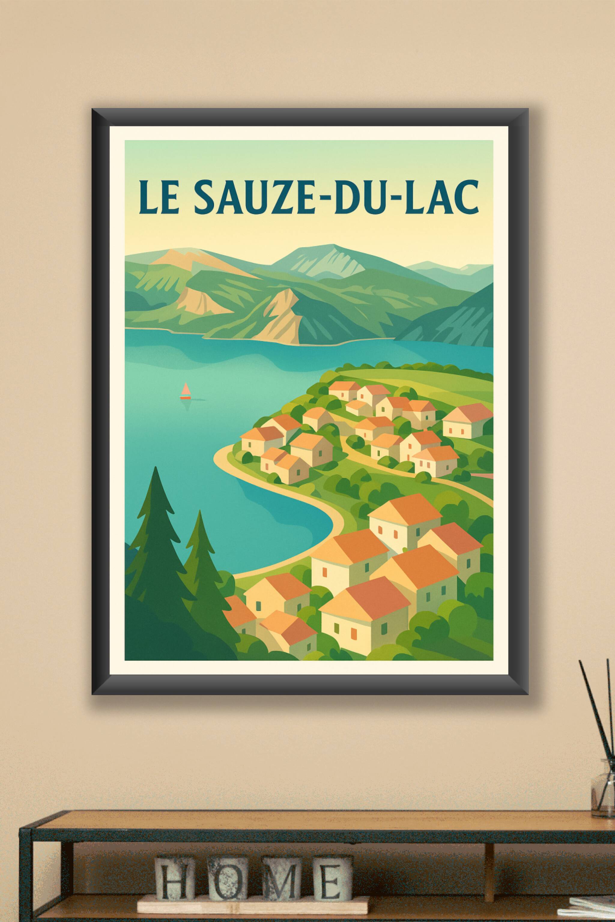 Affiche Le Sauze-du-Lac — Évasion au bord du lac · poster d'art de Le Sauze-du-Lac