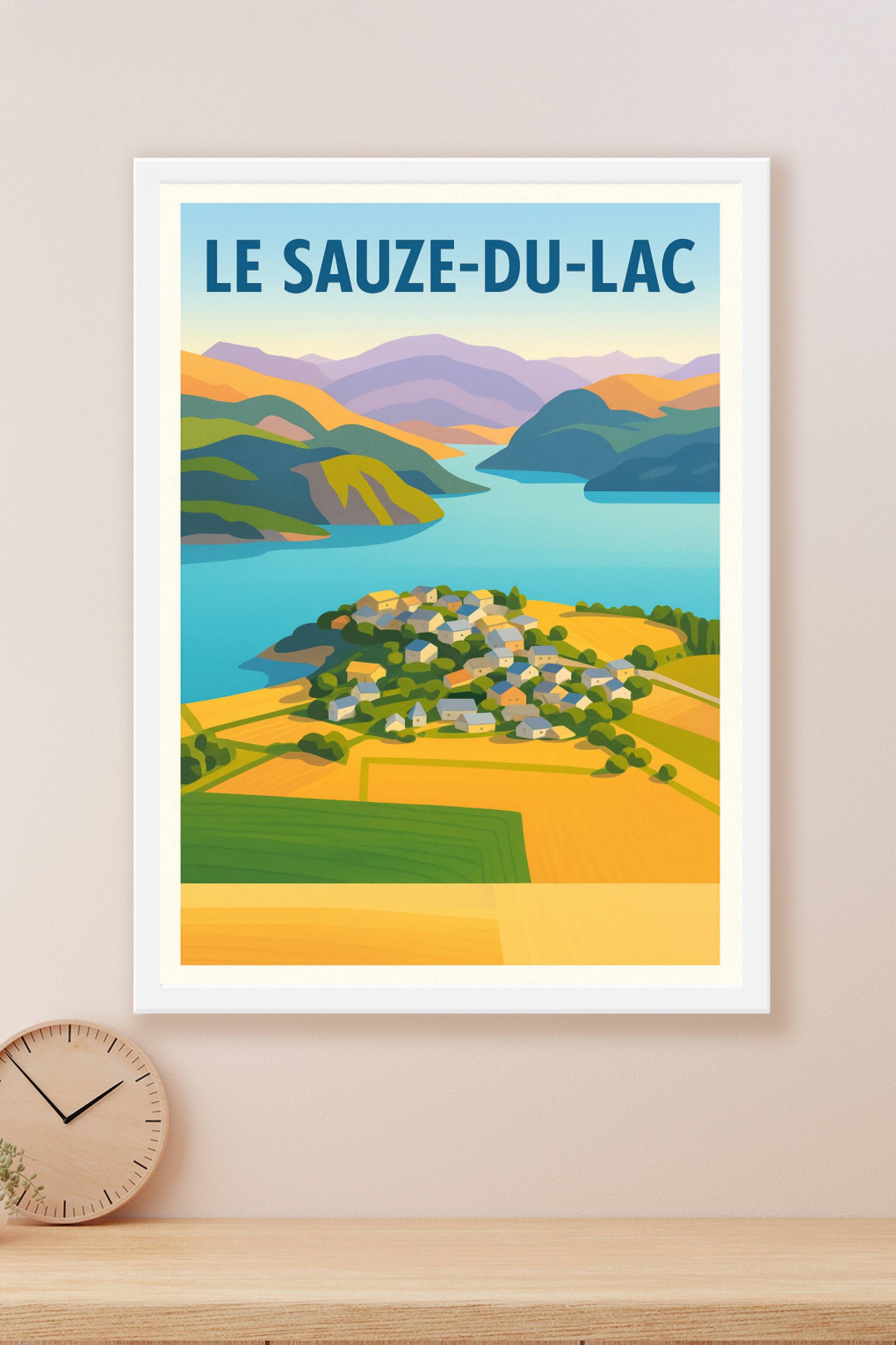 Affiche Le Sauze-du-Lac — Tranquillité au bord du lac · poster d'art de Le Sauze-du-Lac
